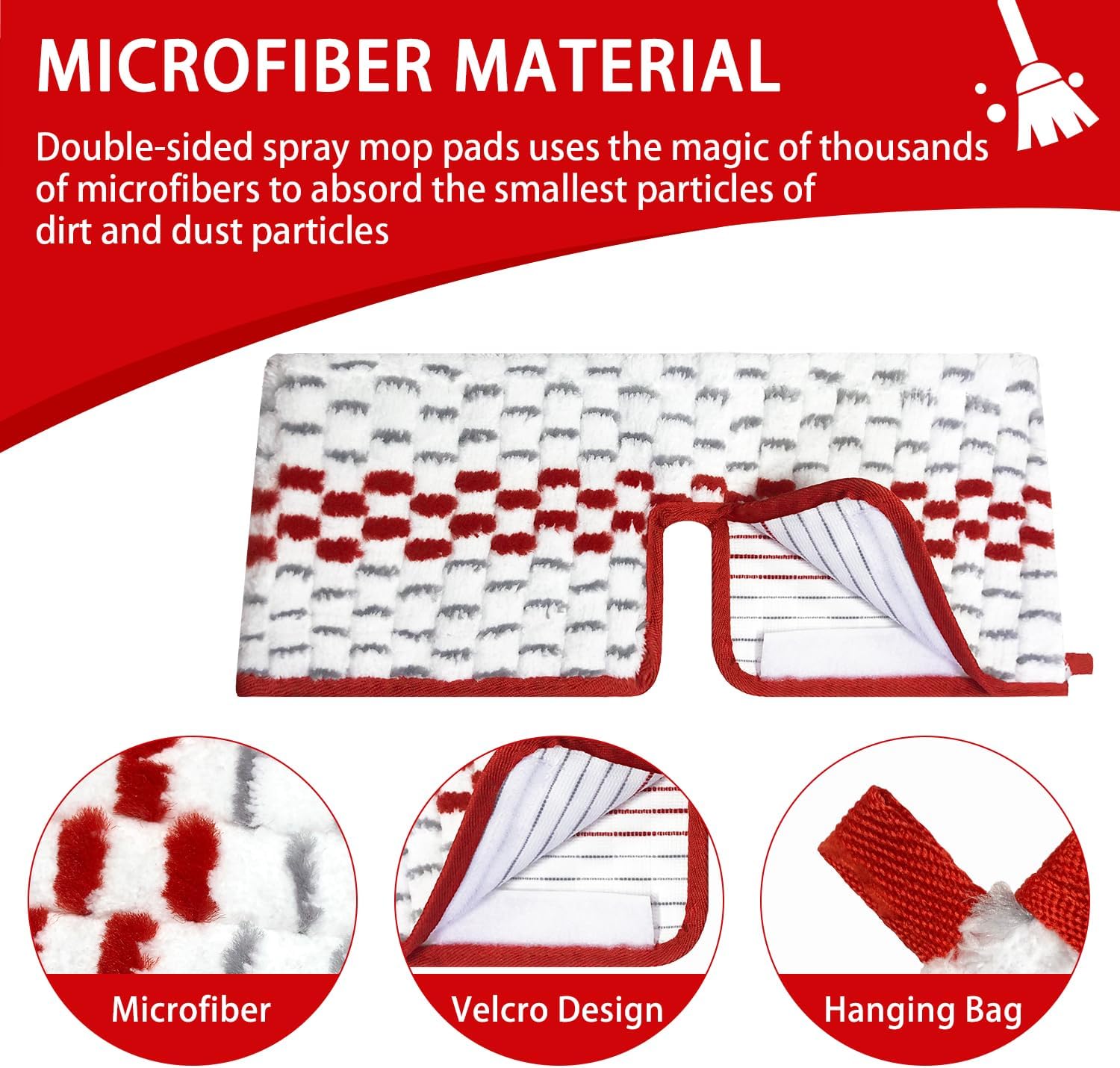 JIUMEE Microfiber Spray Mop Pads for Oceda ProMist MAX Reusable
