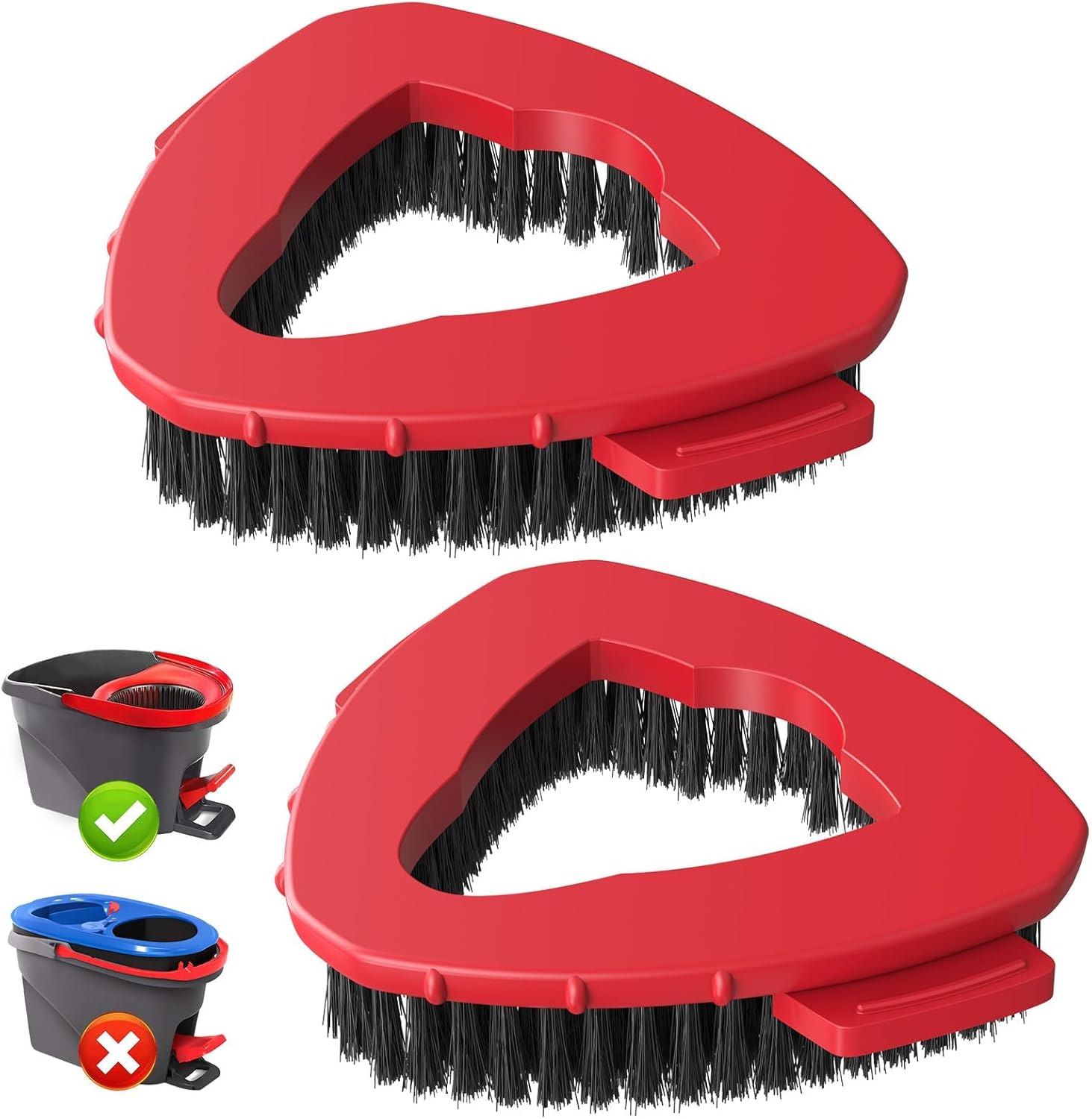 Caehomly 2 Pack Spin Mop Hard Bristle Replacement Head