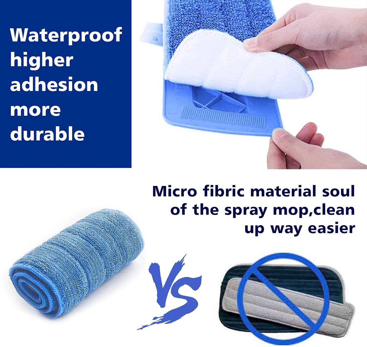 Pokin Washable Microfiber Mop Head Replacement 6Pack - Blue