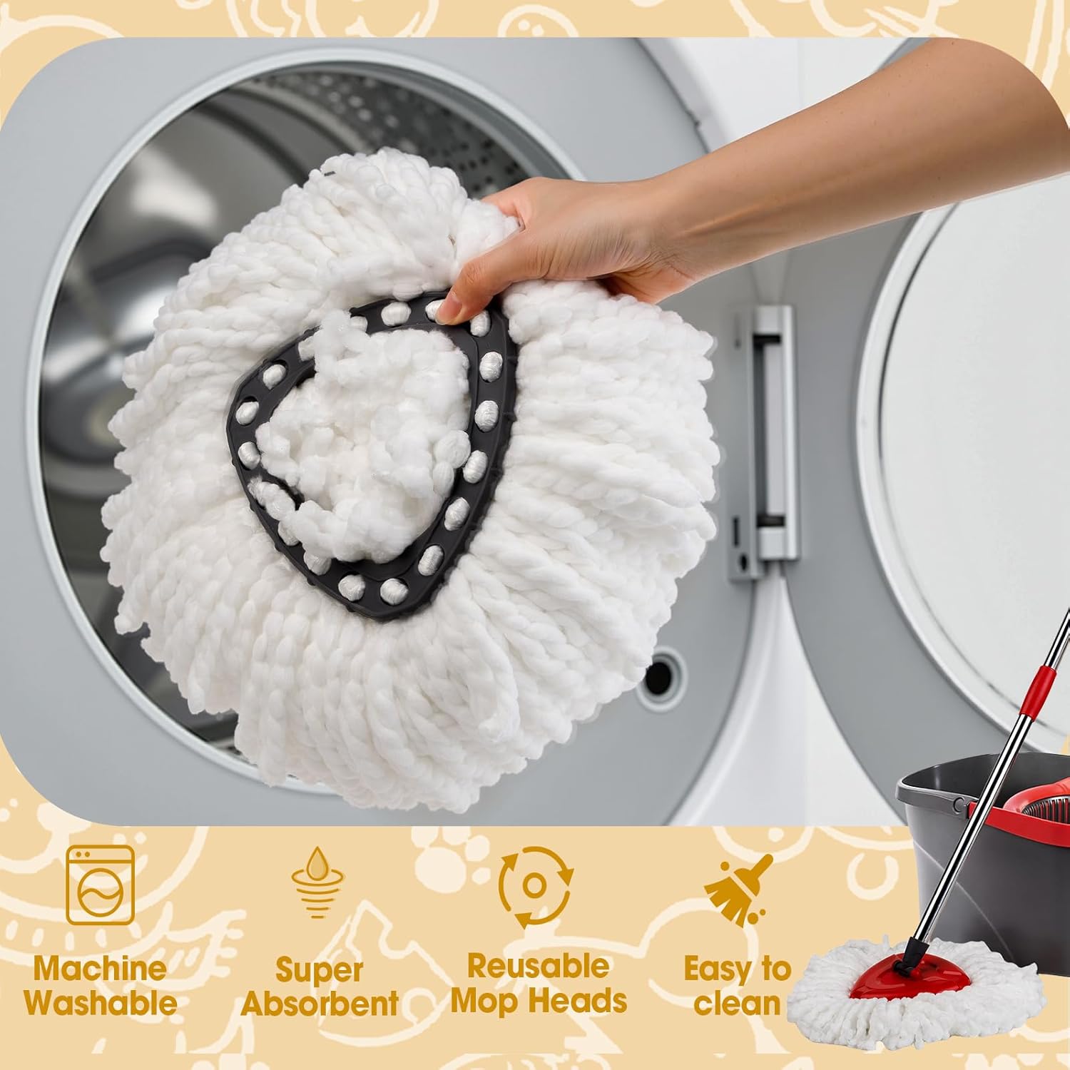 20Pack APOCHON Spin Mop Replacement Heads