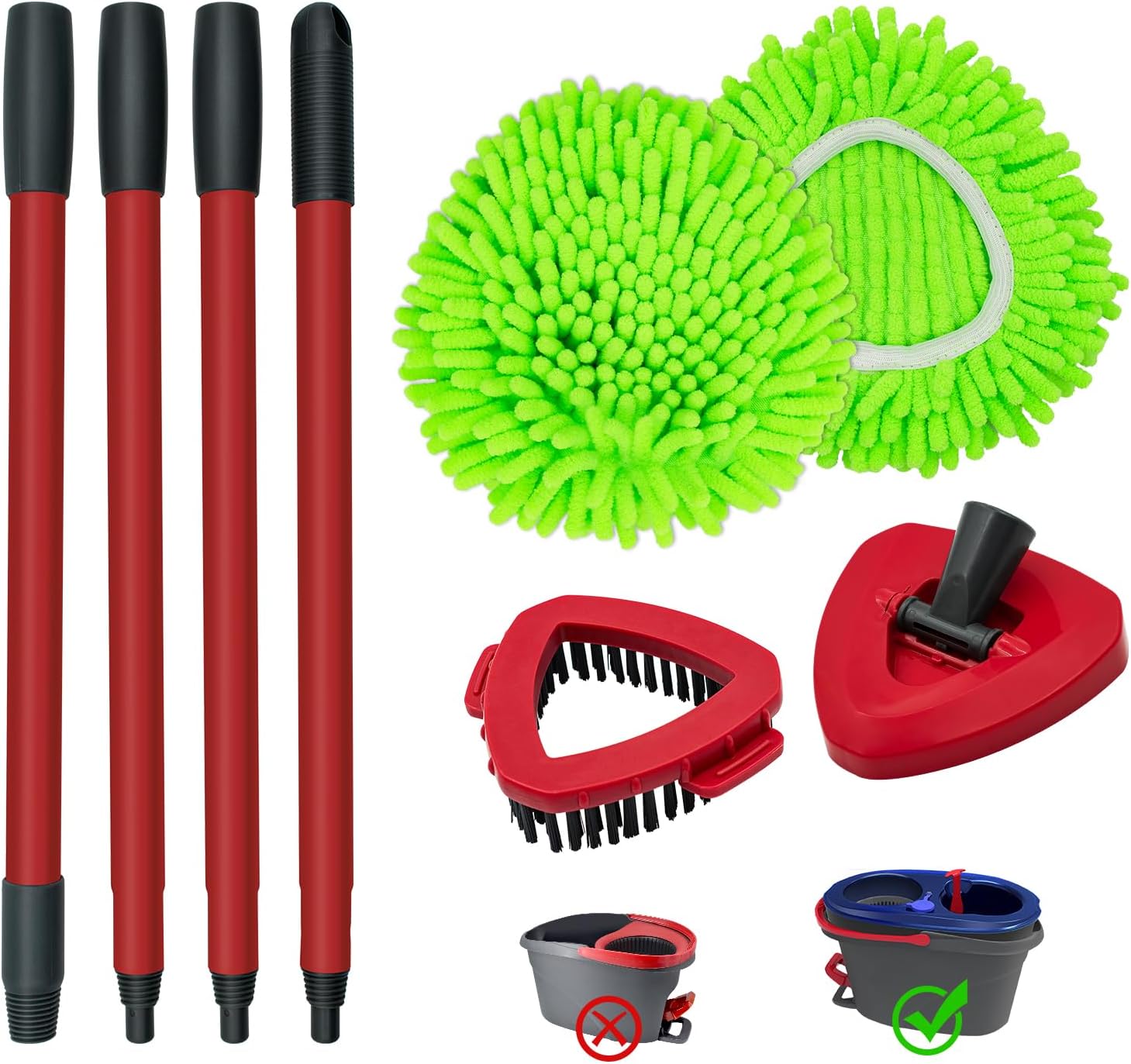 Aiyiried Replacement Mop Heads Set for O-Cedar RinseClean 2-Tank System