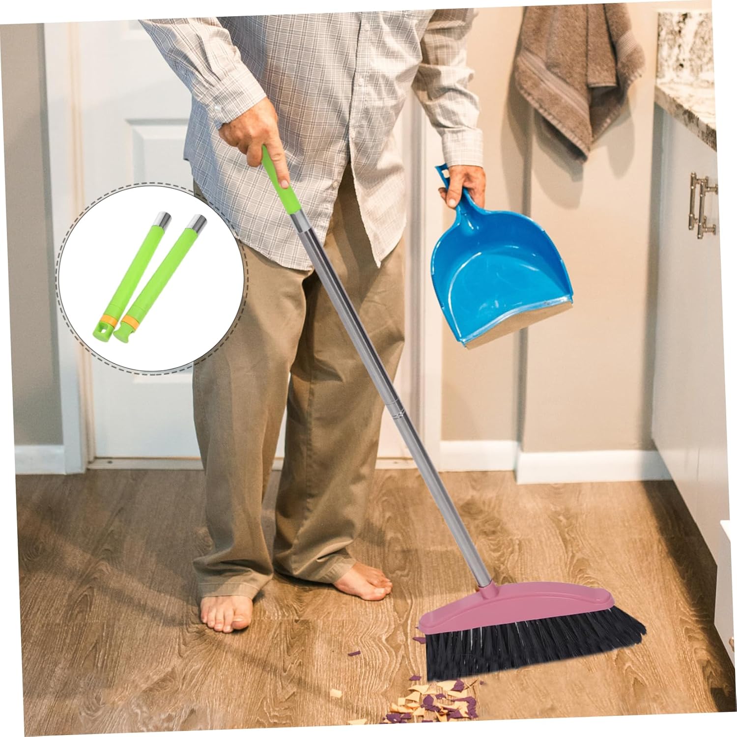 2pcs Mop Handle End Caps Grip Replacement for Broom and Dustpan