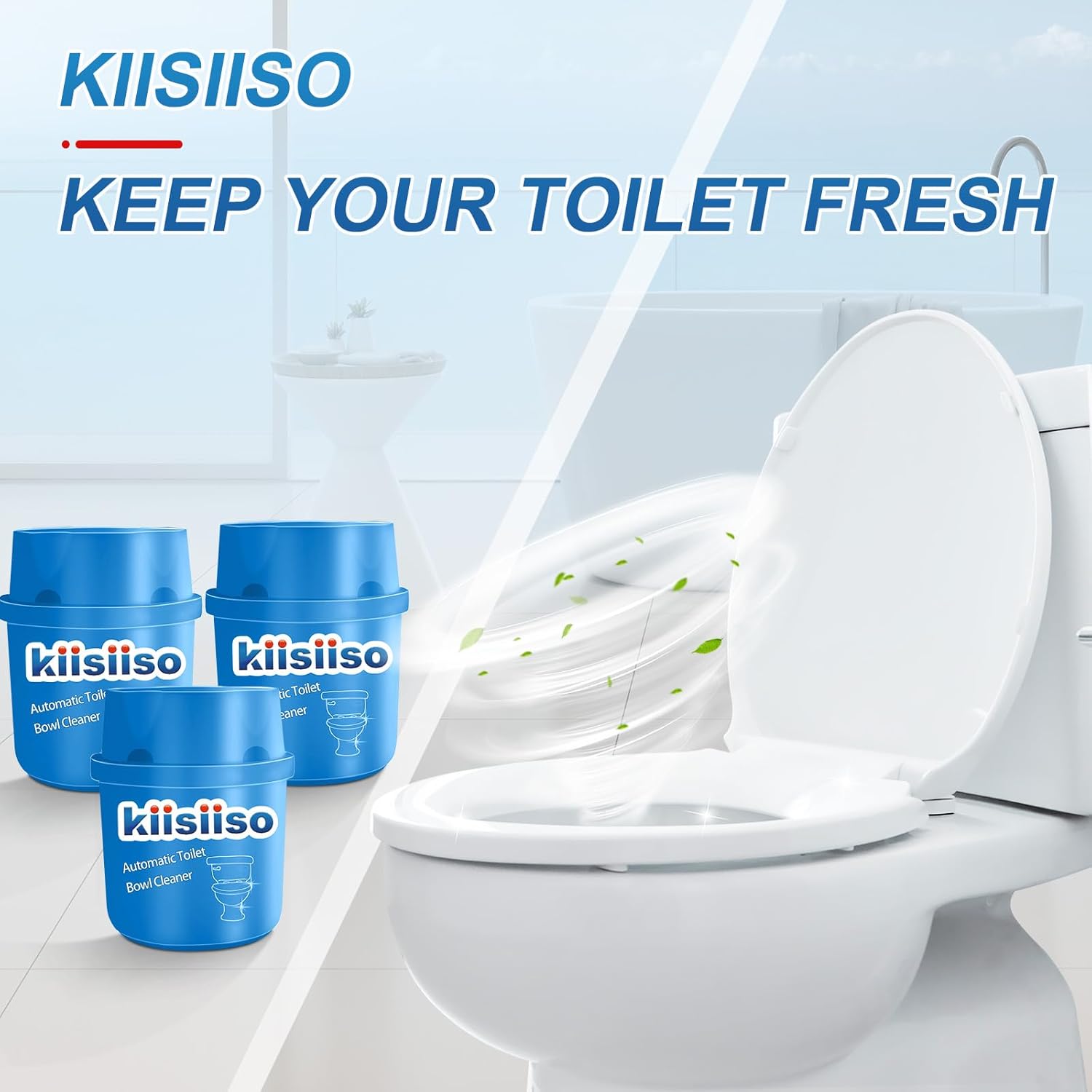 KIISIISO Toilet Cleaner Tablets in Bottle Blue