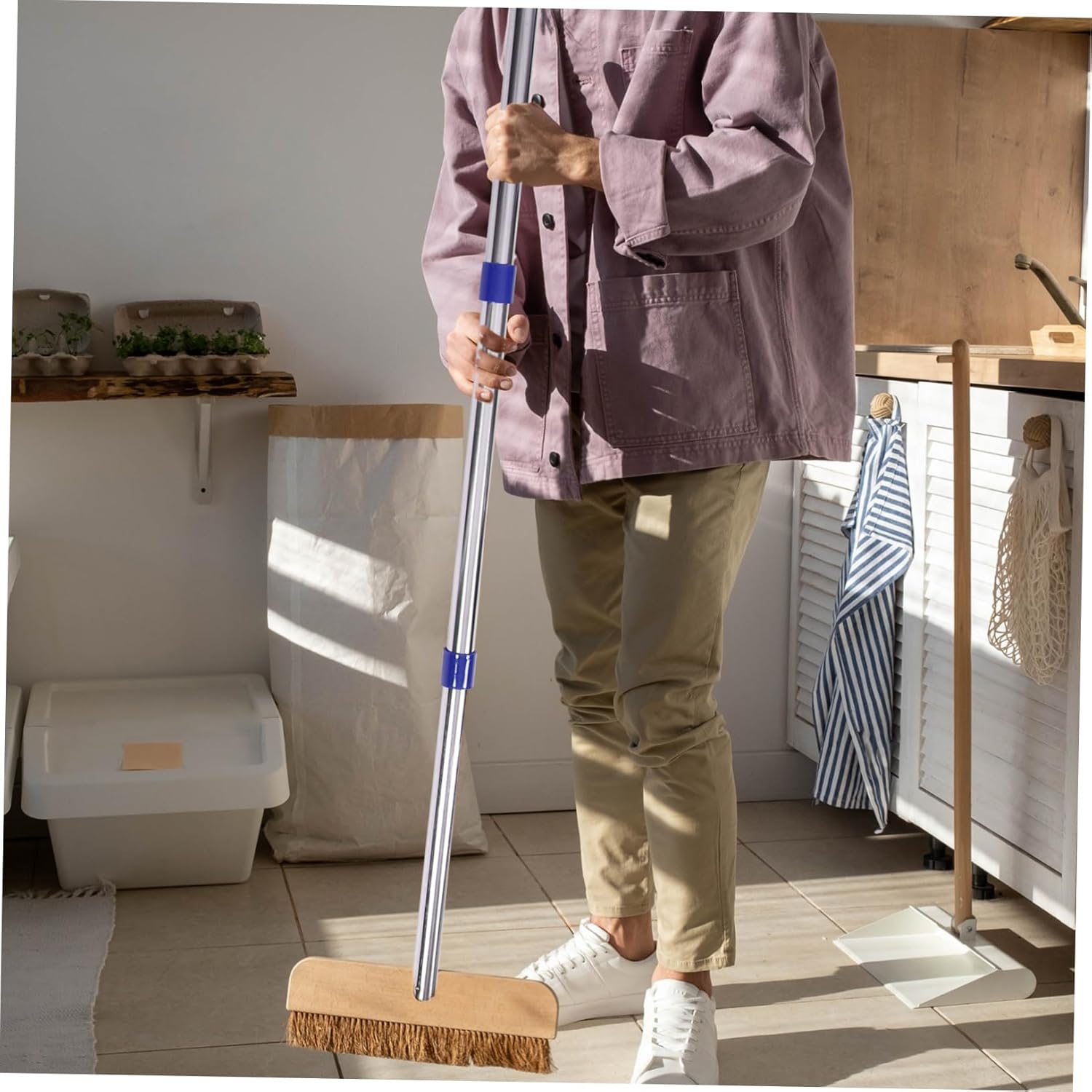 Adjustable 3-Section Mop Rod Replacement Pole