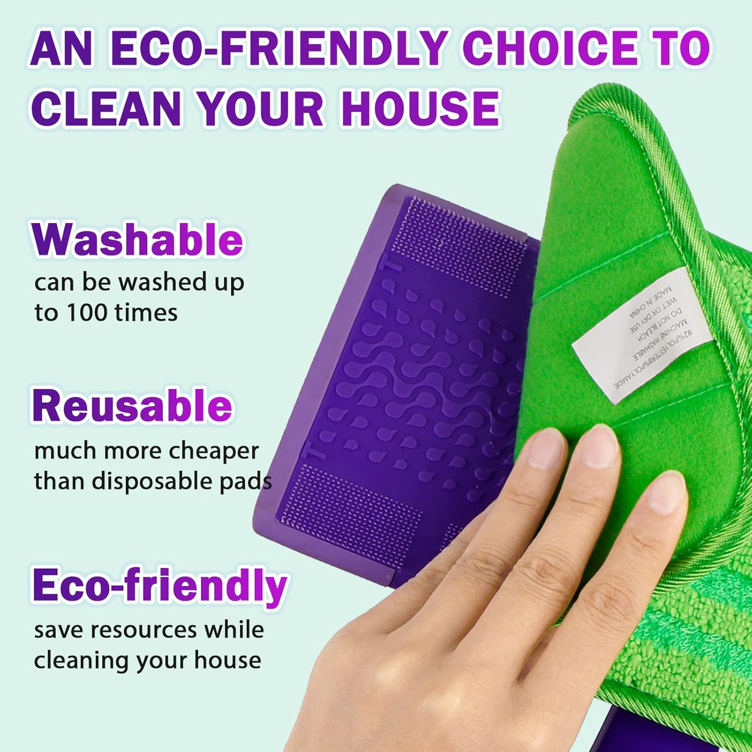 Orighty Reusable Mop Pads - 116x55 Inch Machine Washable Compatible with Swiffer WetJet