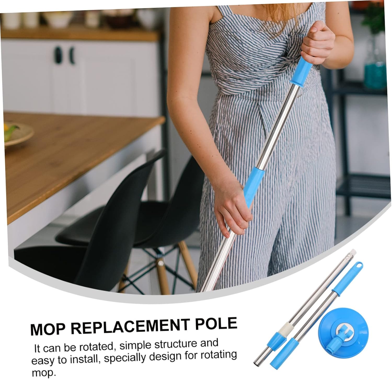 SHERCHPRY Rotating Mop Replacement Handle Pole
