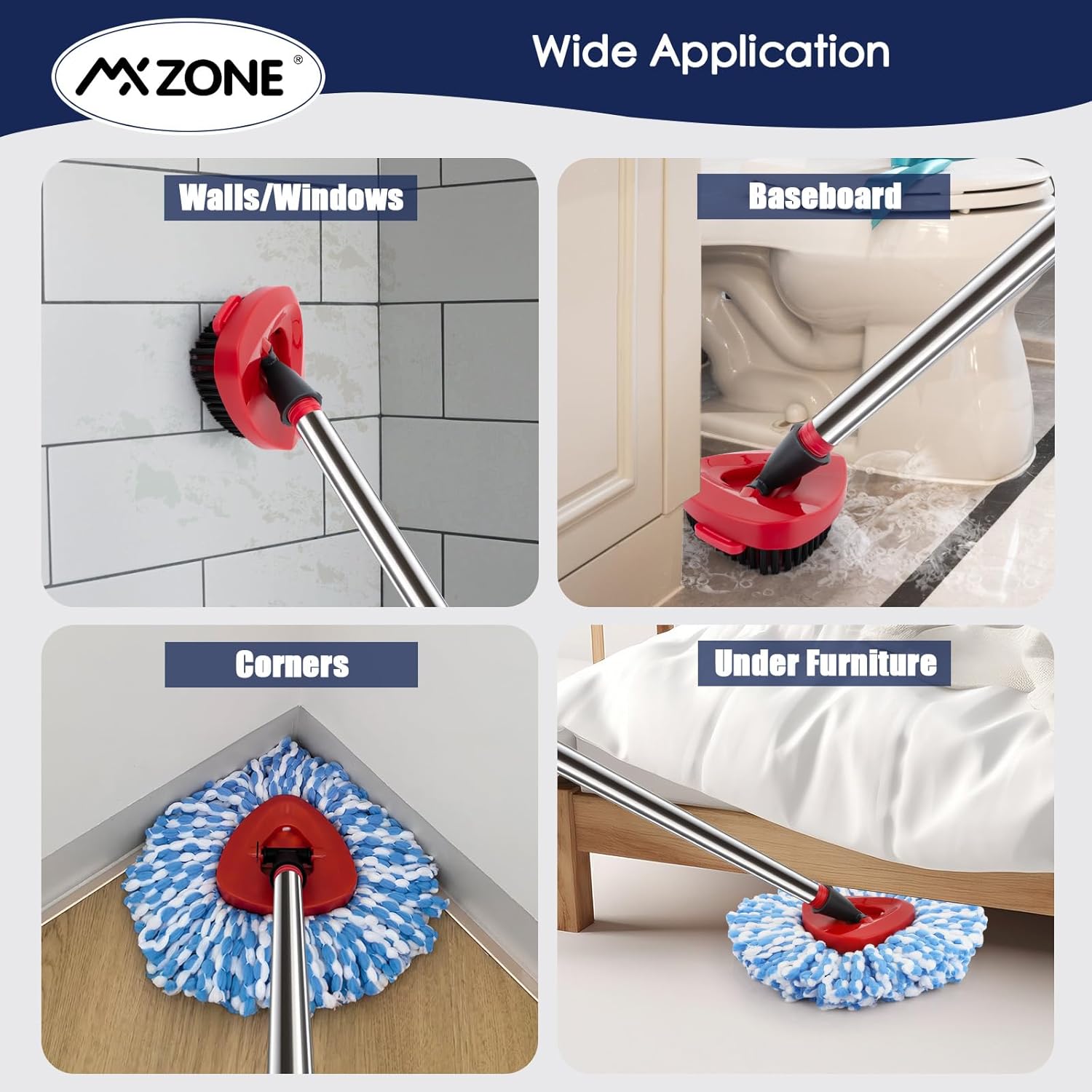 MXZONE Spin Mop Replacement Heads Set