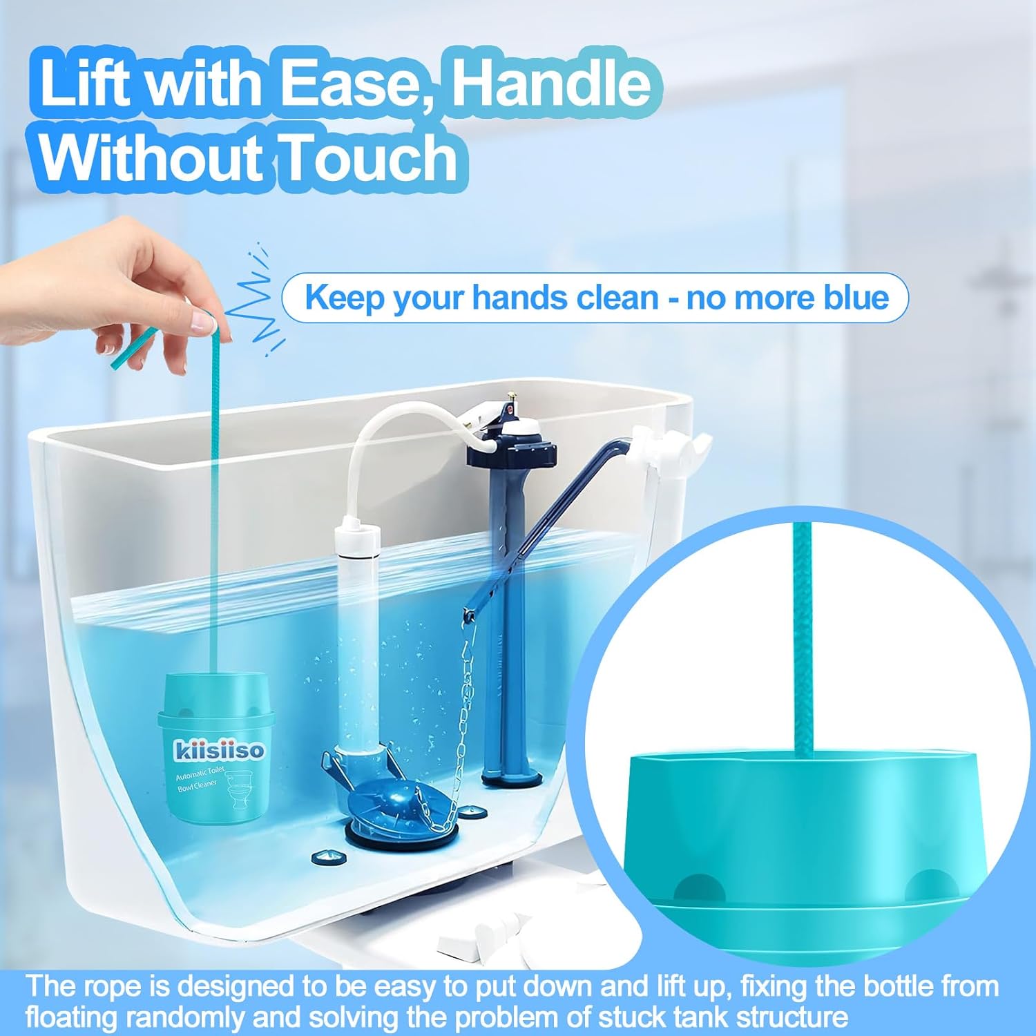 KIISIISO Toilet Bowl Cleaners 6 Pack - Septic Safe Blue Water