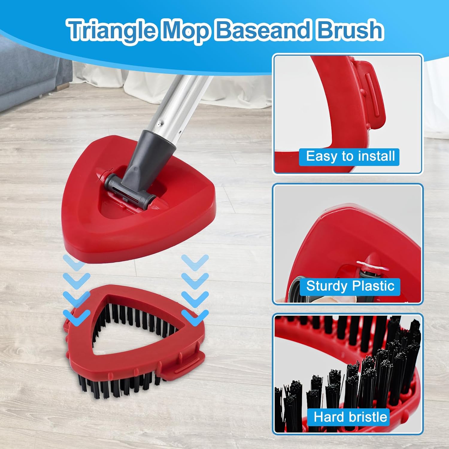 Heuihm 2 Spin Mop Heads 4-Section Handle Combo Set