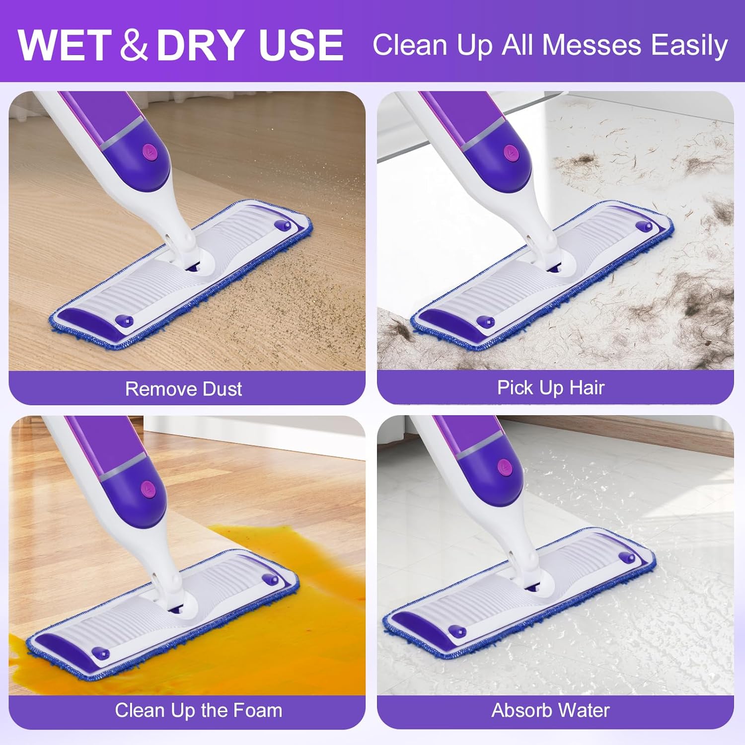 8 Pack Reusable Microfiber Mop Pads for Swiffer Power Mop 1