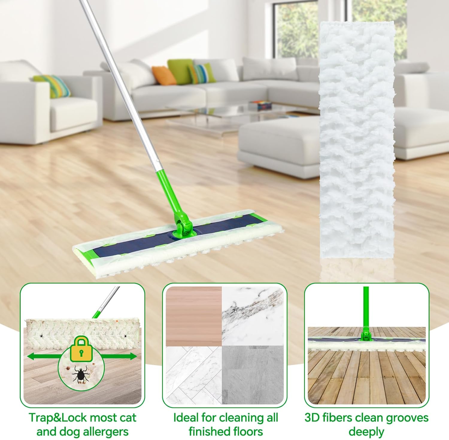 60 Count XL Heavy Duty Dry Sweeping Cloths for Swiffer XL Mop