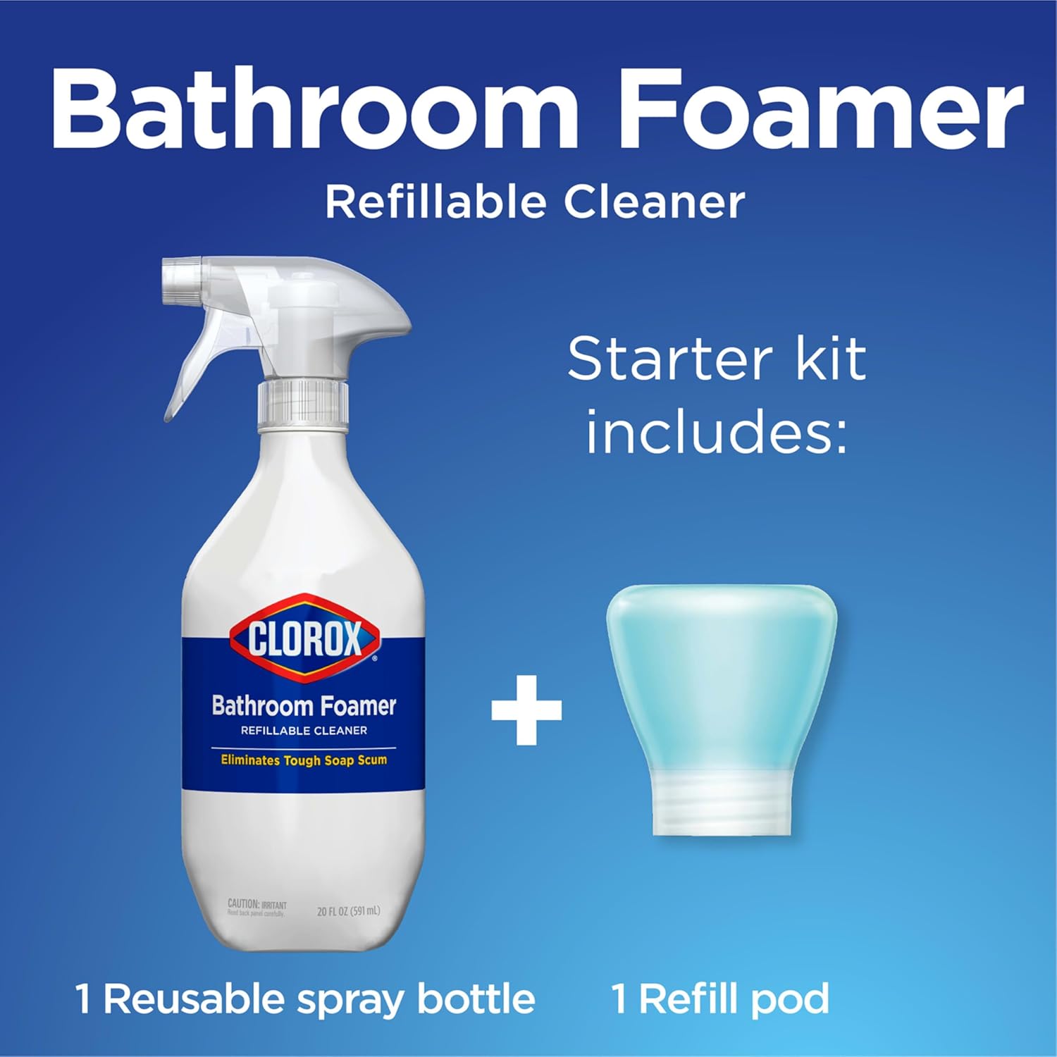 Clorox Refillable Bathroom Foamer Cleaner Starter Kit