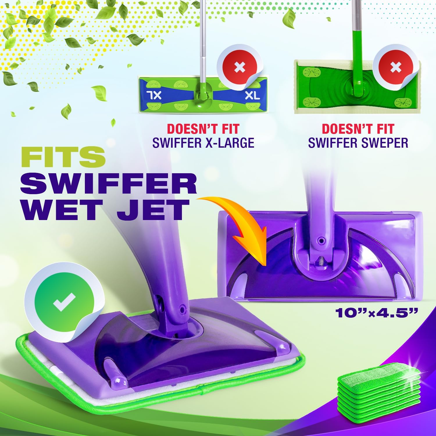 Millifiber Reusable Mop Pads for Swiffer WetJet 2 Pack - Eco-Friendly