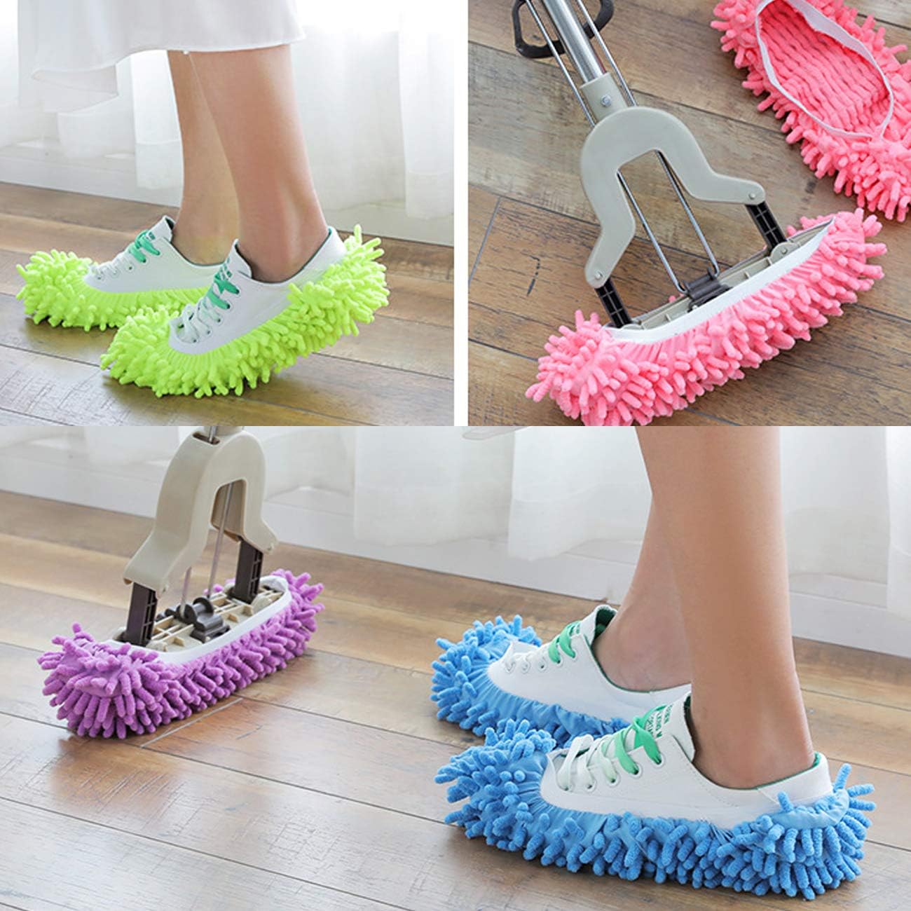 Acronde 5Pair Multi-Function Chenille Mop Shoes Cover