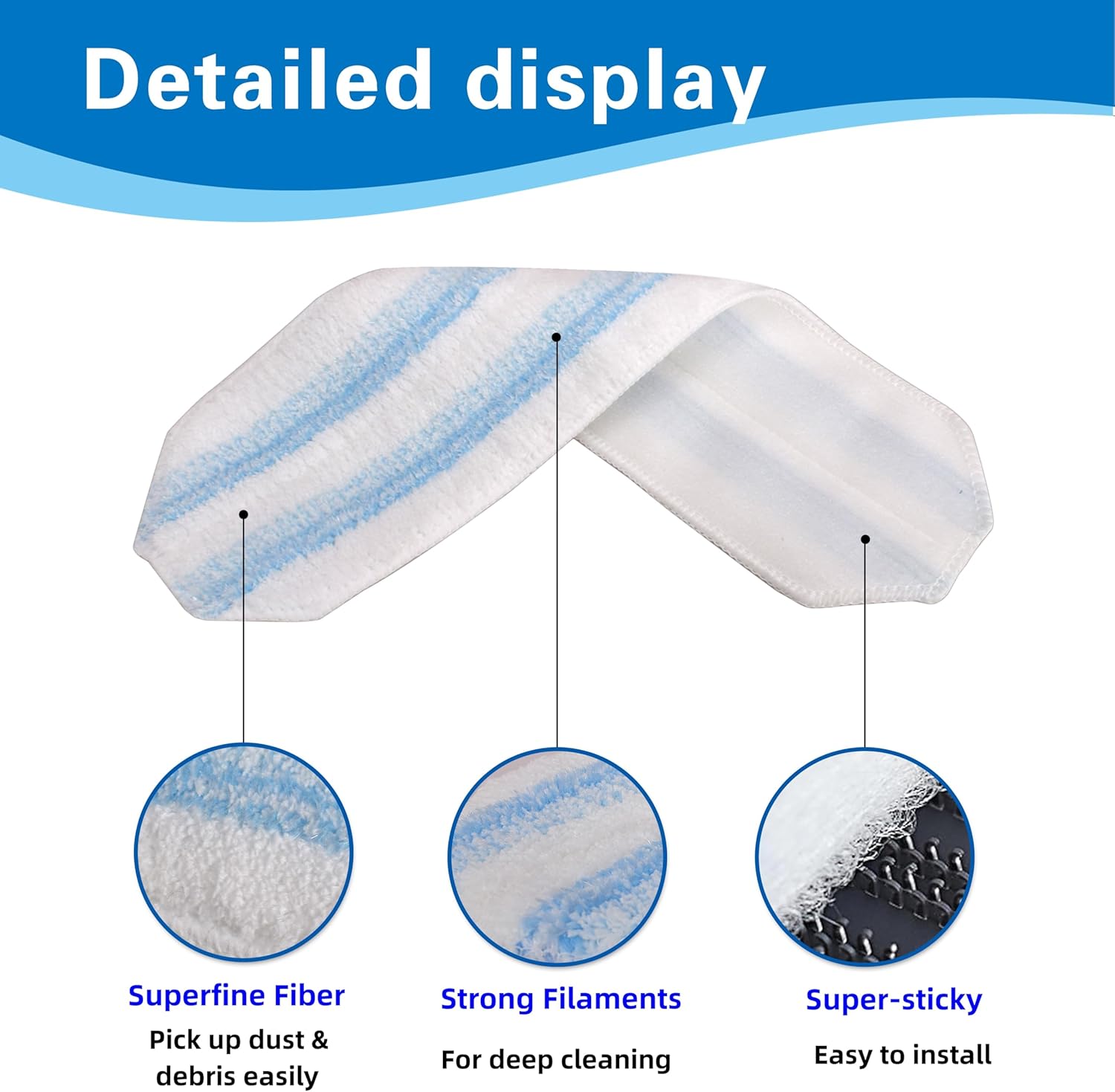 4-Pack Replacement Mop Pads for O Cedar H2Pro Mop