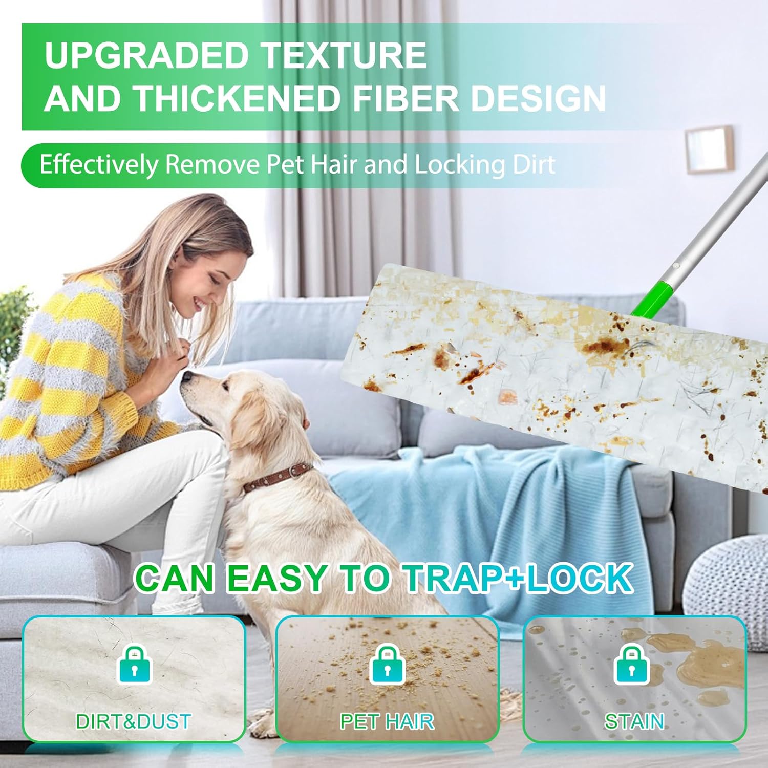 SAUAUSUN 40 Count XL Mop Pad Refills for Swiffer XL