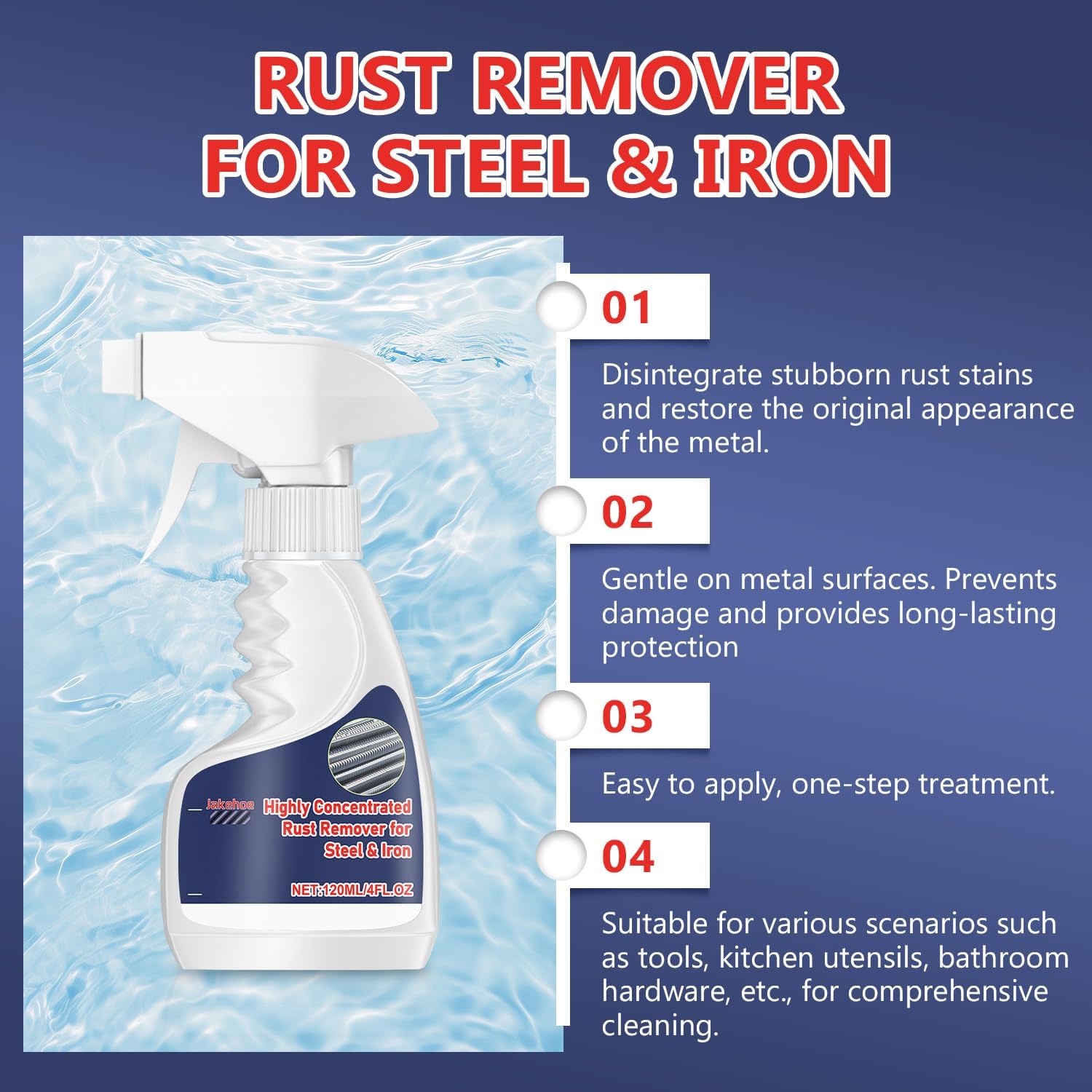Heavy Duty Rust Remover Spray for Metal Surfaces
