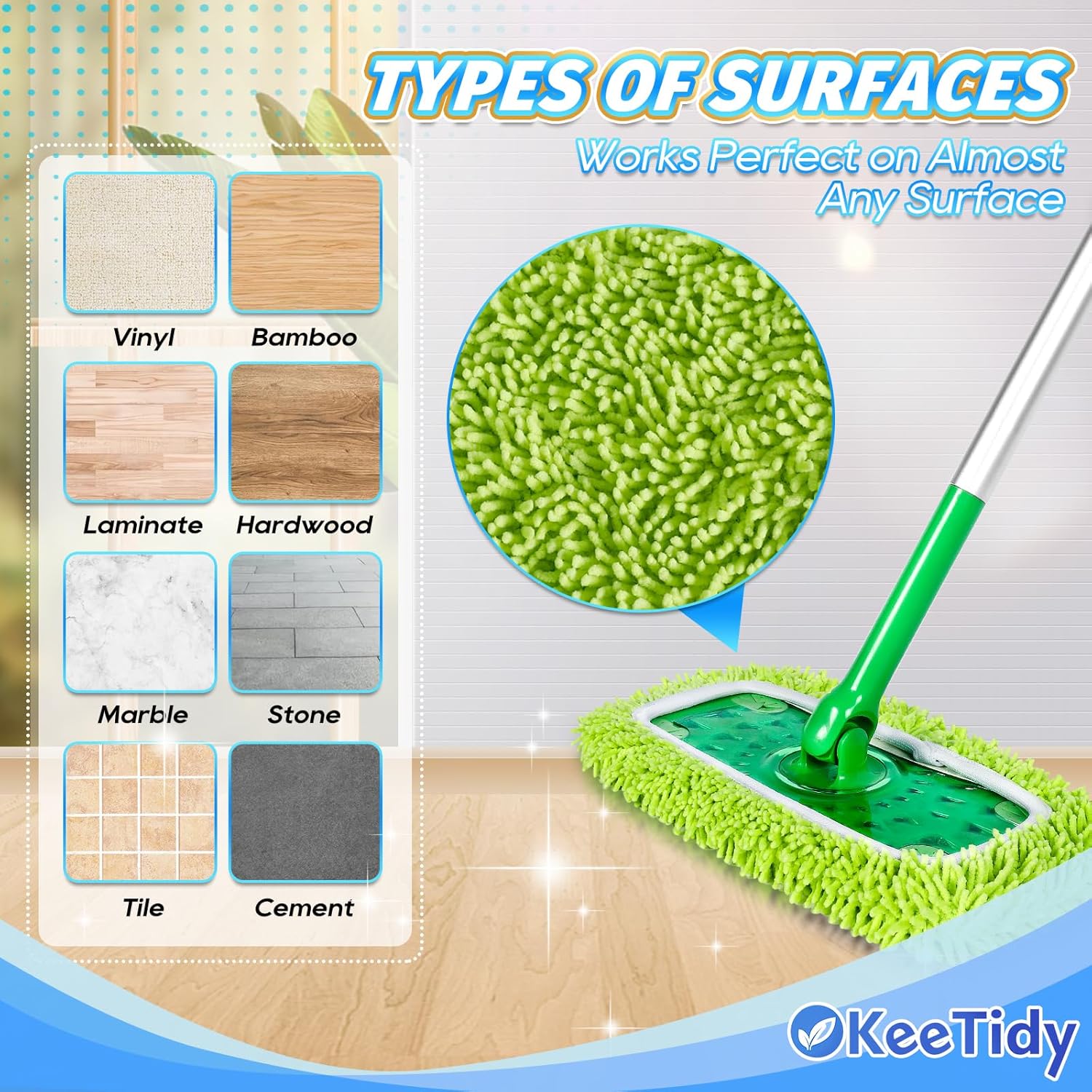 KeeTidy Reusable Mop Pads 3 Pack for Swiffer Sweeper 1