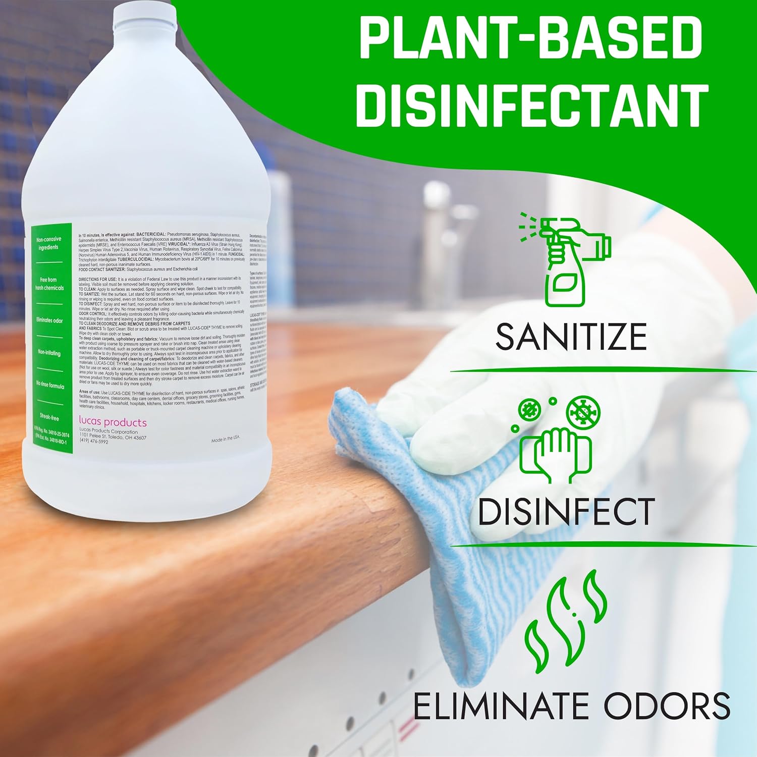 LUCAS-CIDE All Purpose Cleaner - Multipurpose Bathroom Kitchen Cleaner