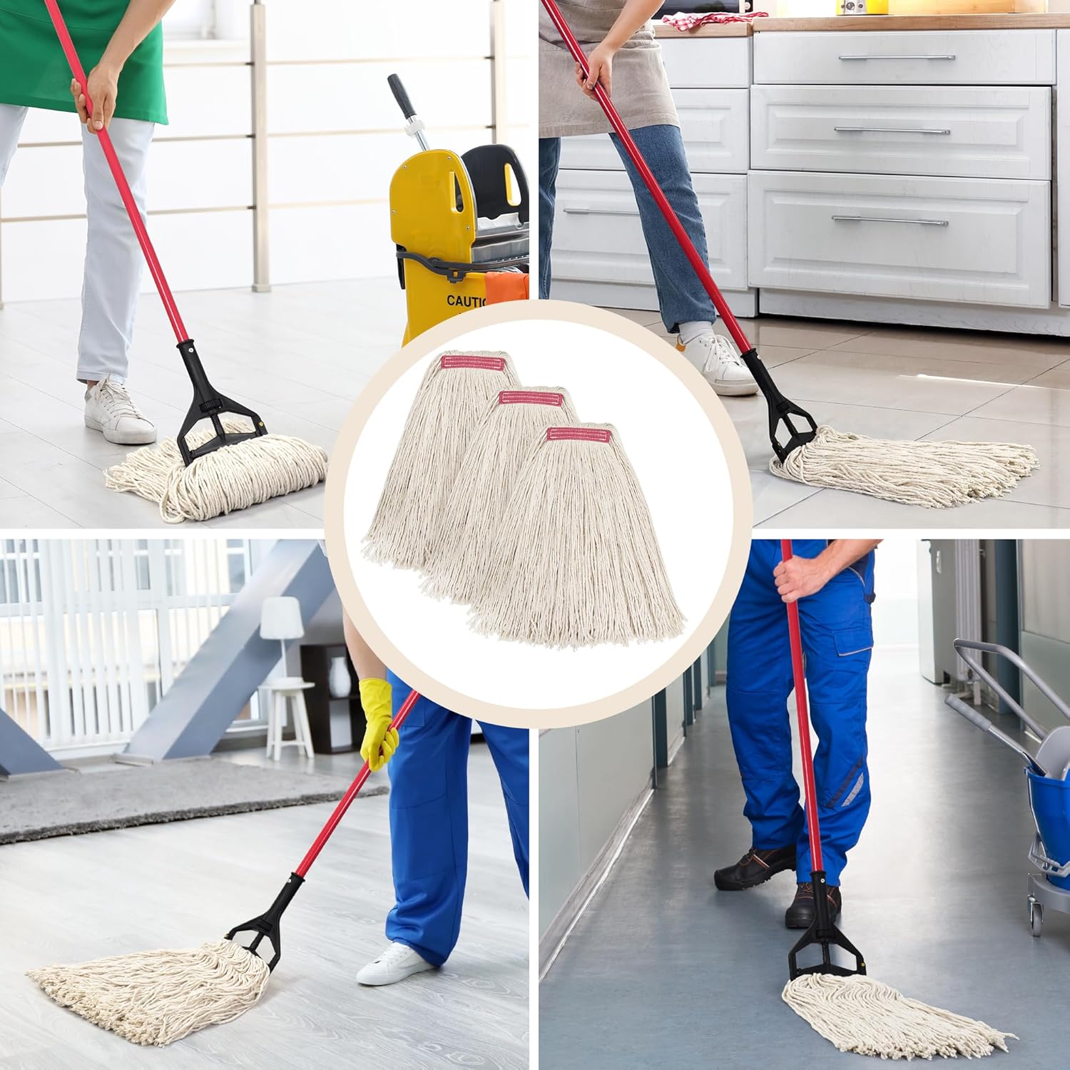 Matthew Cleaning 16oz 3-Pack Cotton Mop Heads