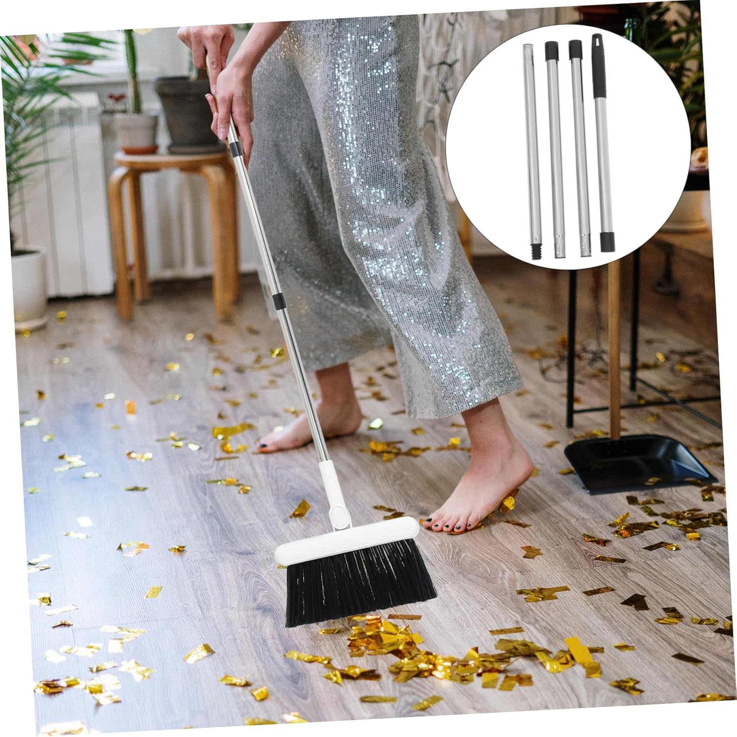 Stainless Steel Mop Handle Extension for Easy Storage and Maintenance