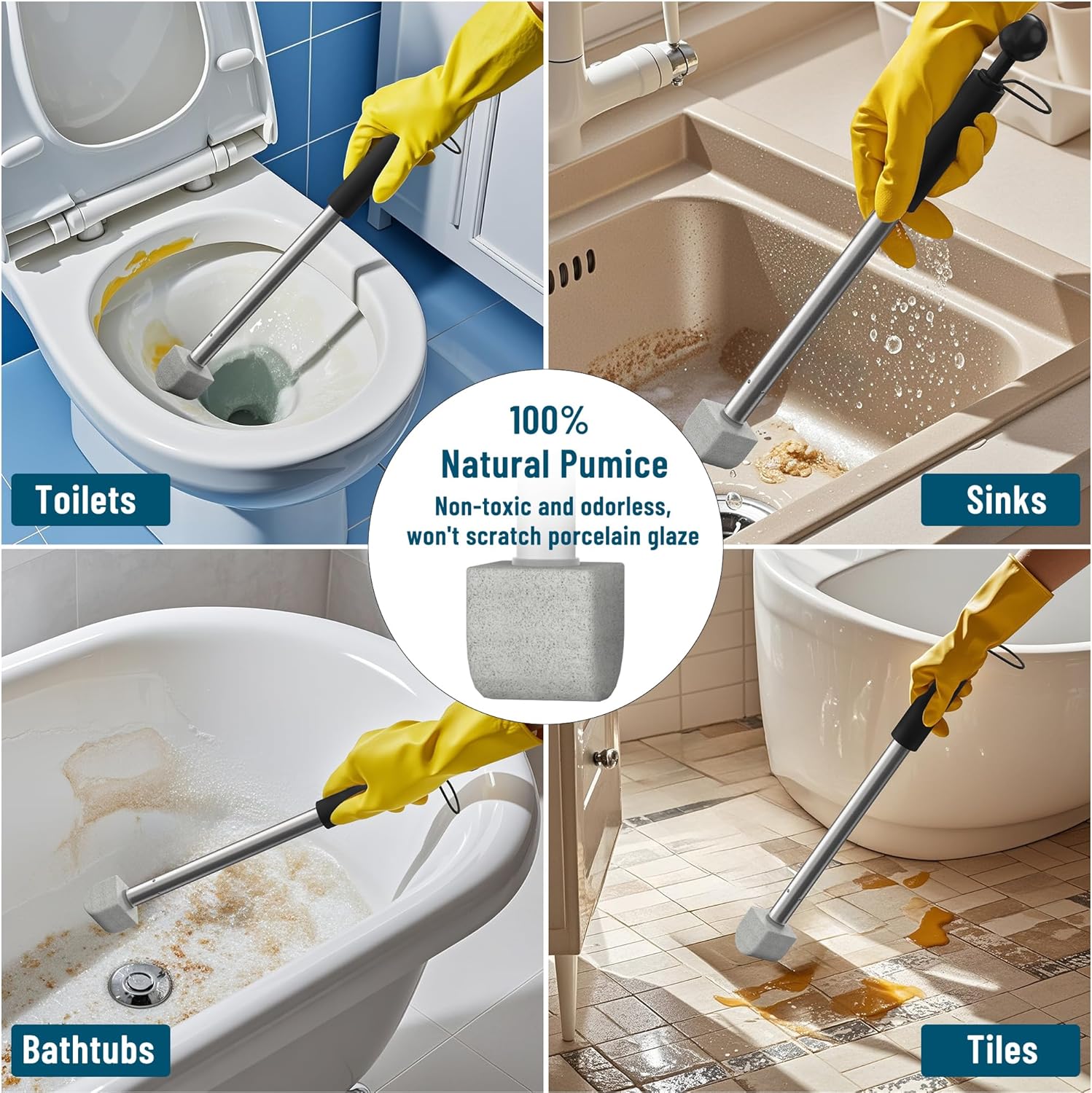 Yingmore 2025 Pumice Toilet Cleaner with Handle