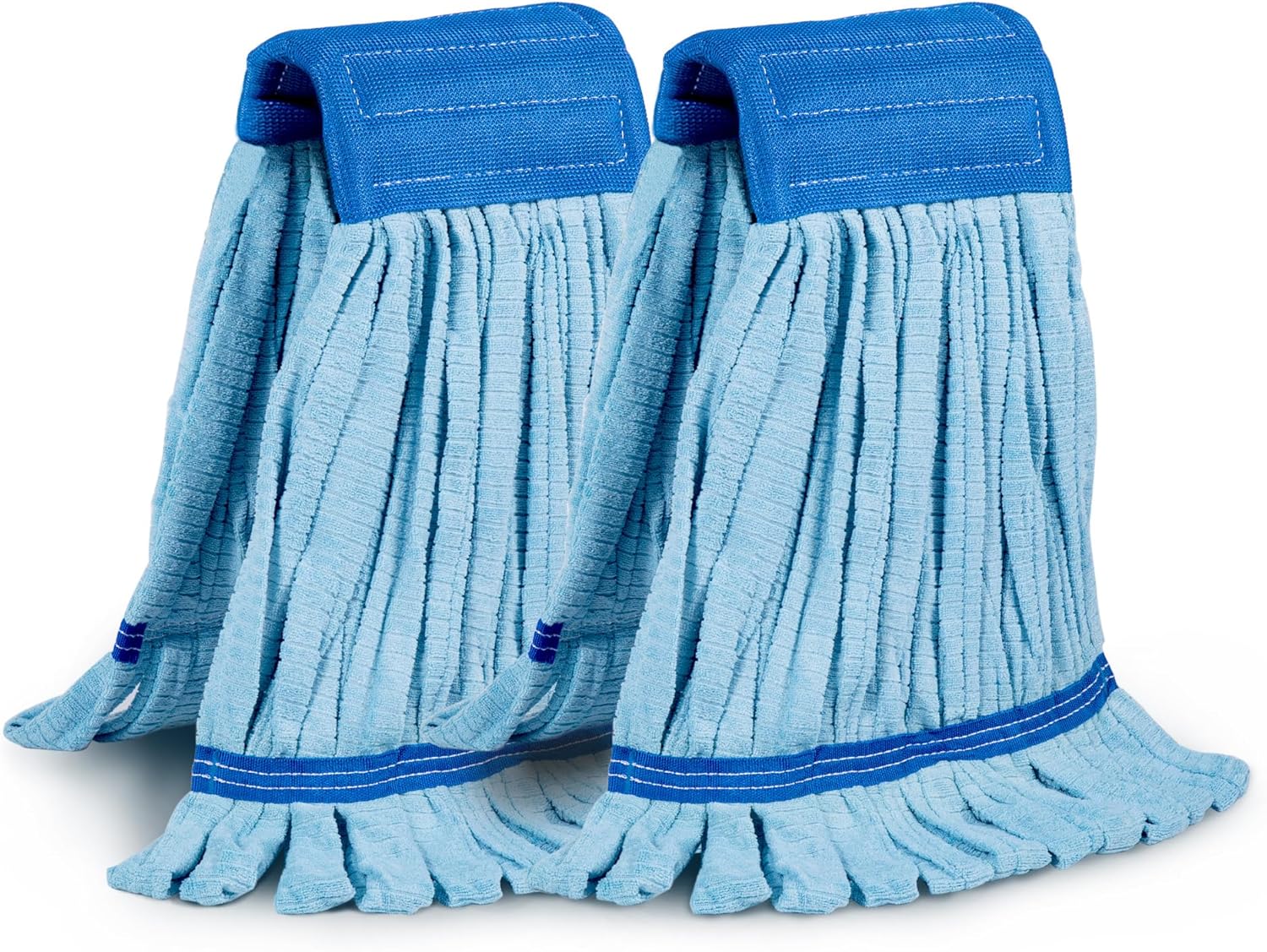 2 Pack Heavy Duty Microfiber Mop Heads - 400GSM Industrial Wet Mop Refills