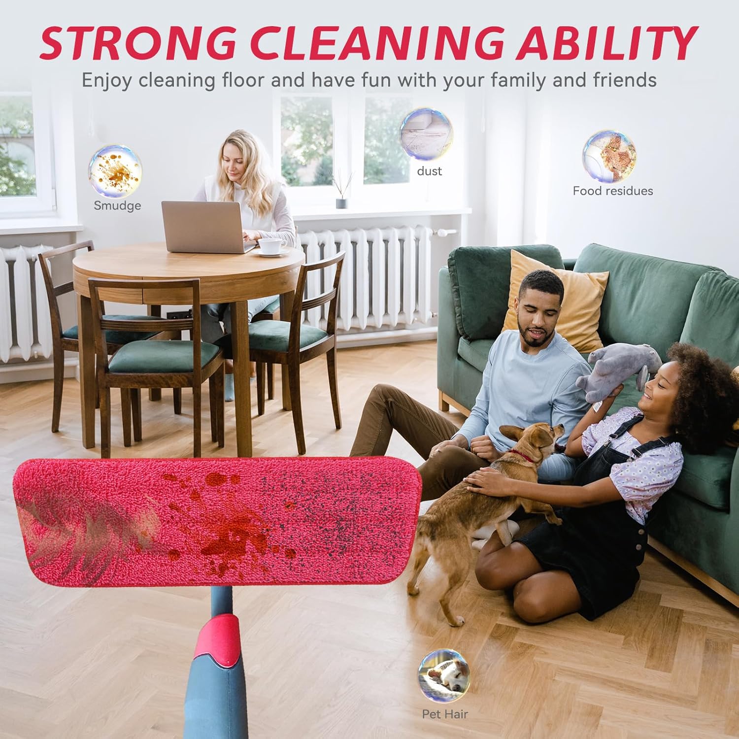BeiLan Replacement Microfiber Mop Pads - 8 Pack 165 Wet Dry Refills