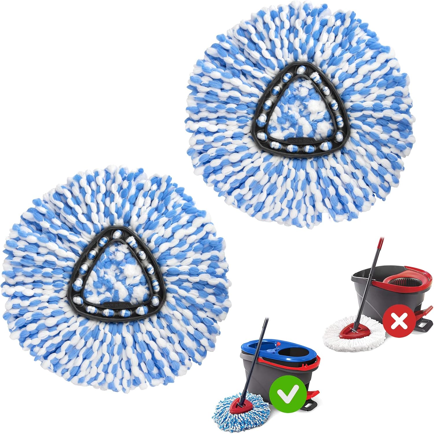 MXZONE Spin Mop Replacement Heads 2 Pack