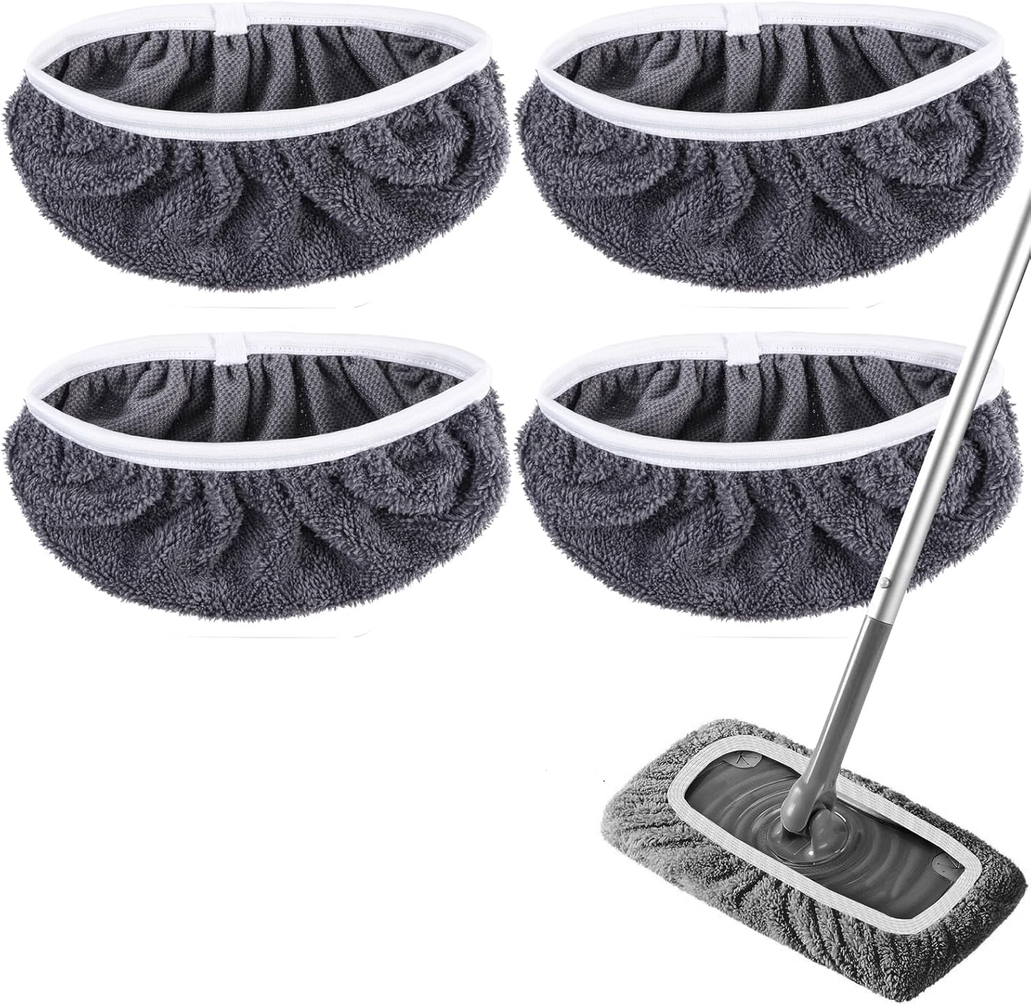 YSYONM Reusable Microfiber Mop Pads 4 Pack for Swiffer Sweeper