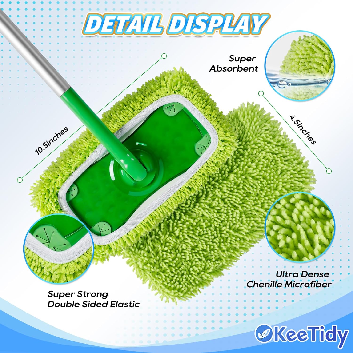 KeeTidy Reusable Mop Pads 3 Pack for Swiffer Sweeper 1