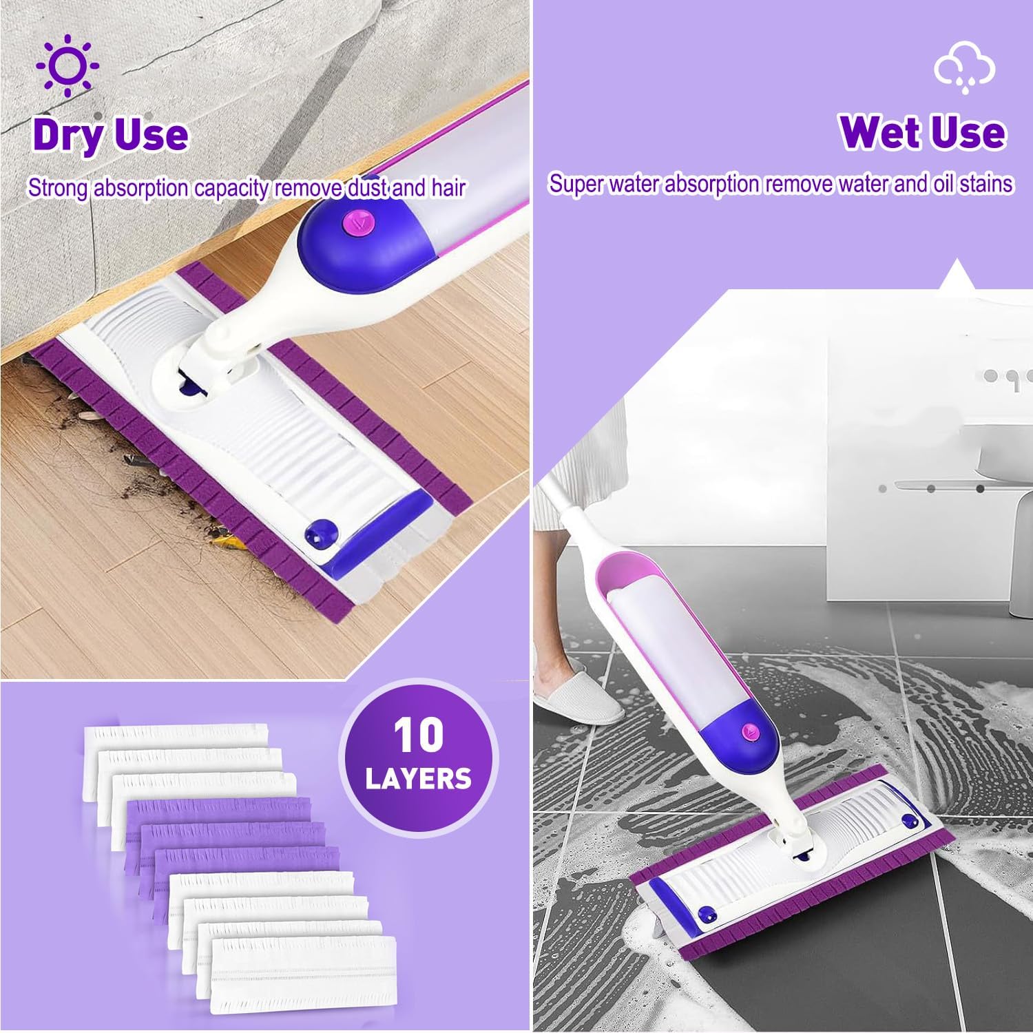 Power Mop Pads Refills - 18 Count Multi-Surface Compatible