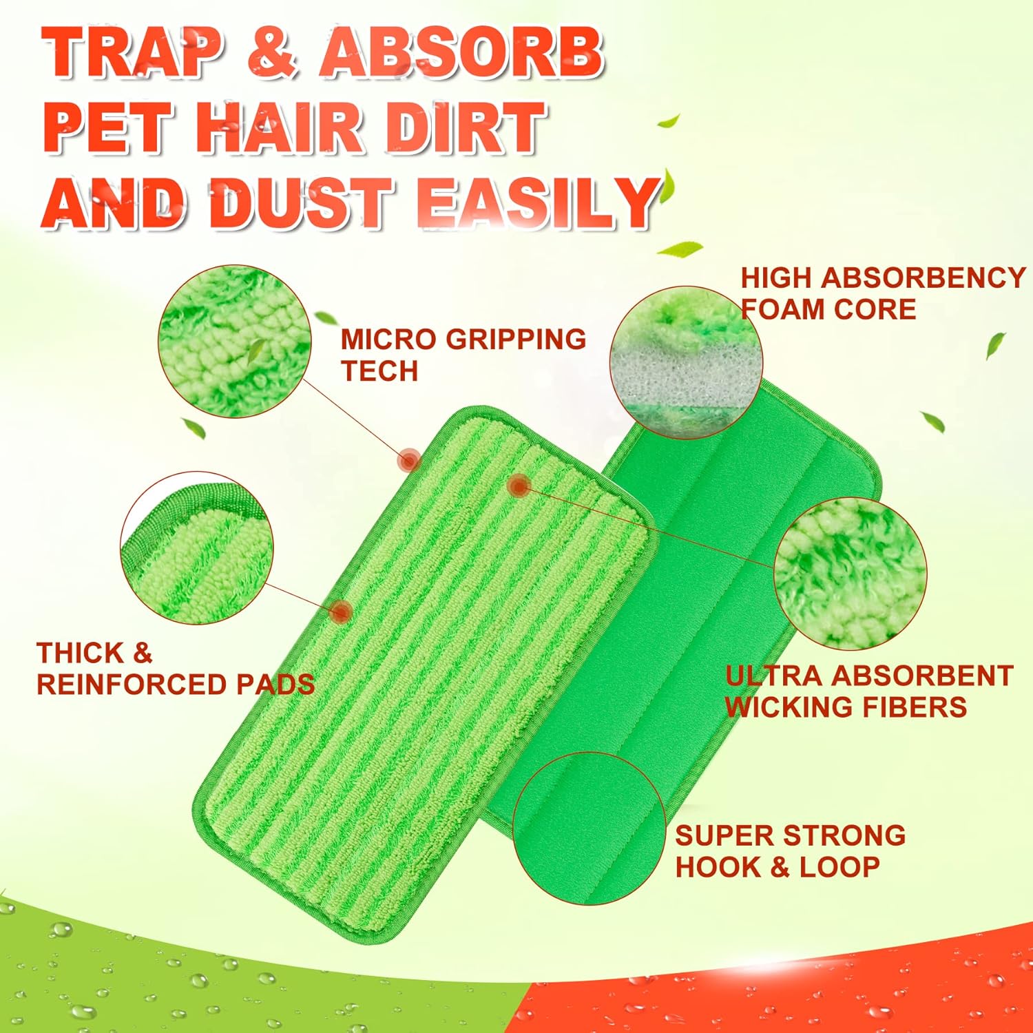 DR DAPPER Reusable Mop Pad Refills 4 Pack