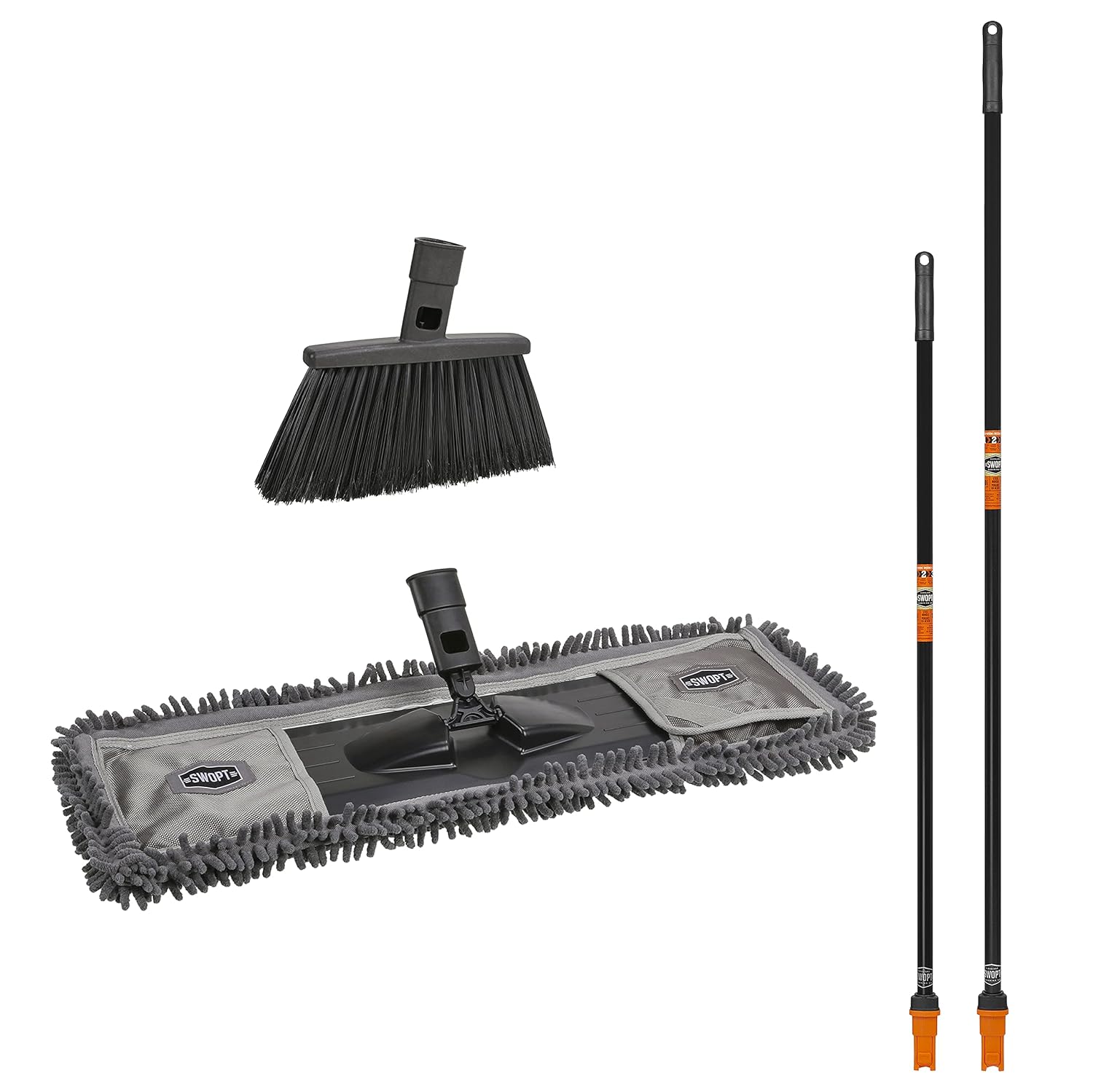 SWOPT 24 Microfiber Dust Mop with Interchangeable Handles