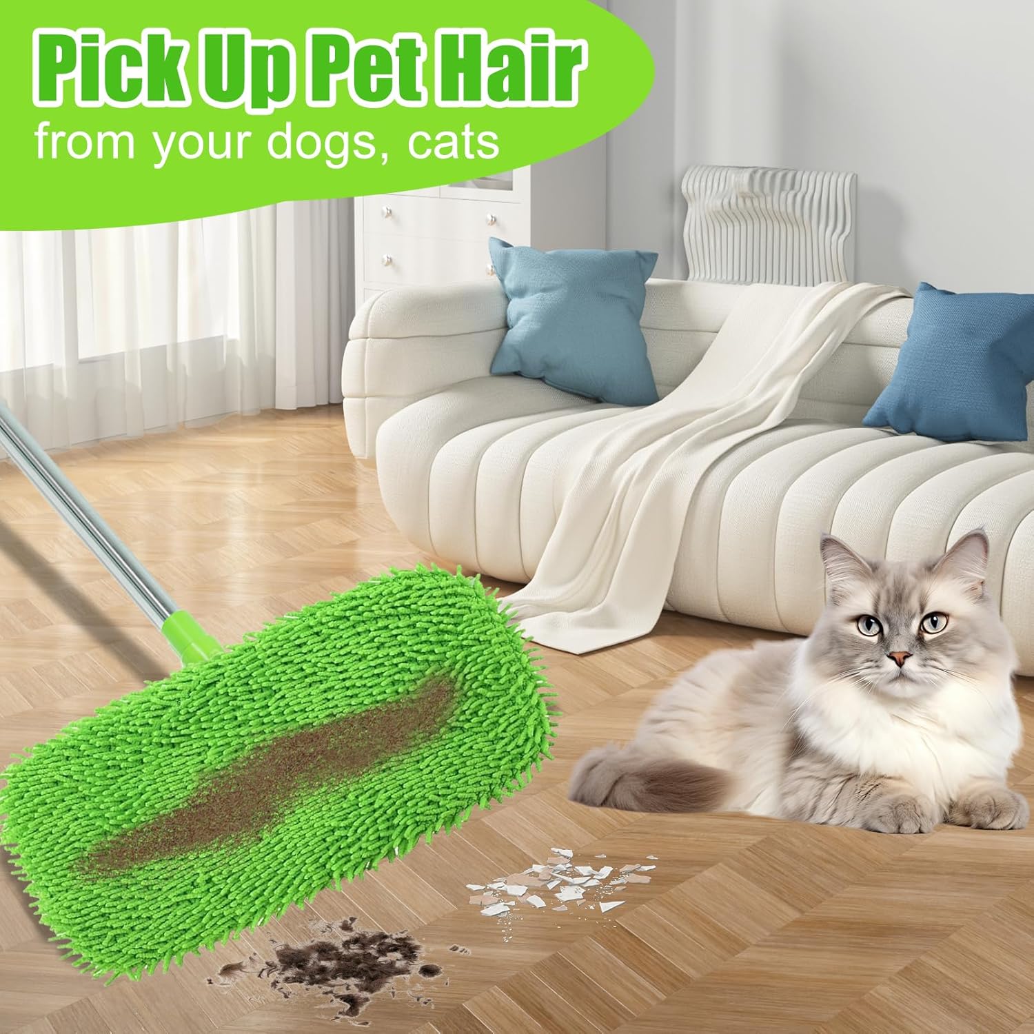6 Pack Reusable Microfiber Mop Pads for Swiffer Sweeper Mop