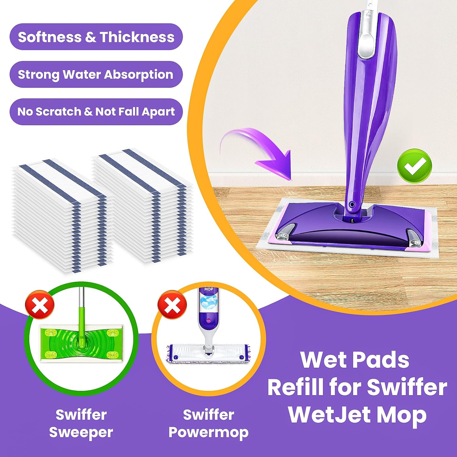 NIXOOT Swiffer WetJet Spray Mop Pad Refill 10 Count