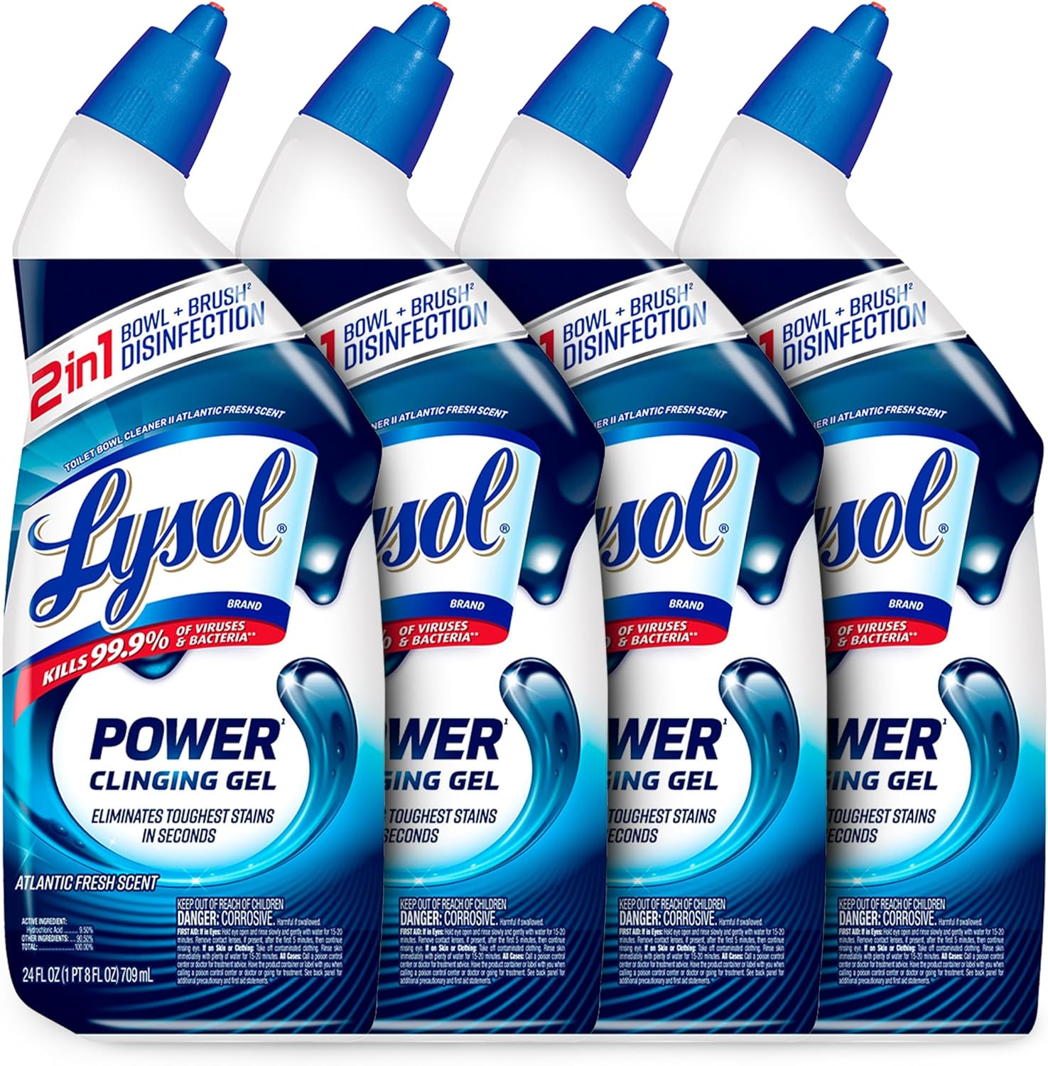 Lysol Max Strength Toilet Bowl Cleaner 24 oz 4ct 1