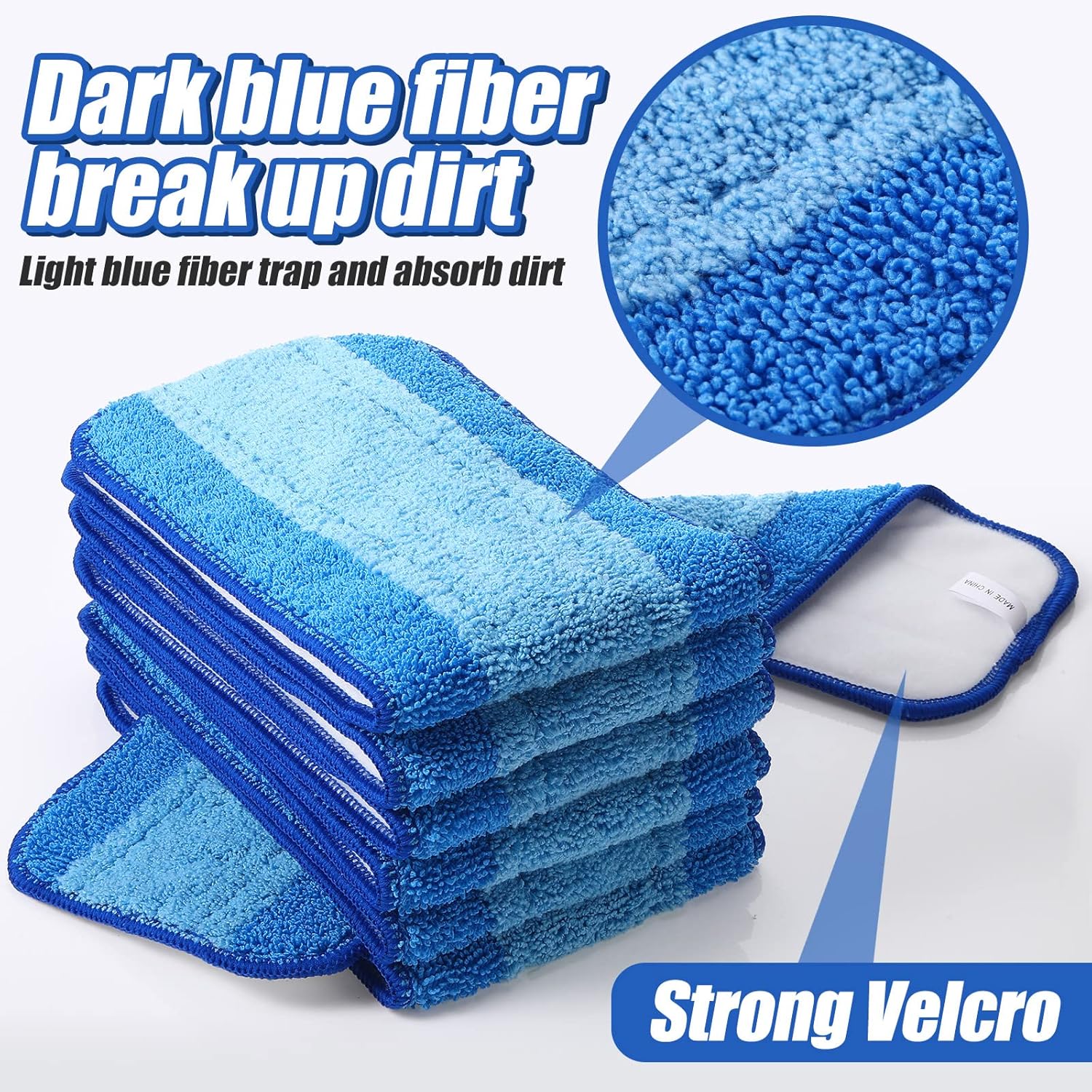 Gandeer 20Pcs Microfiber Cleaning Pads for Bona Mop Reusable Replacement Heads