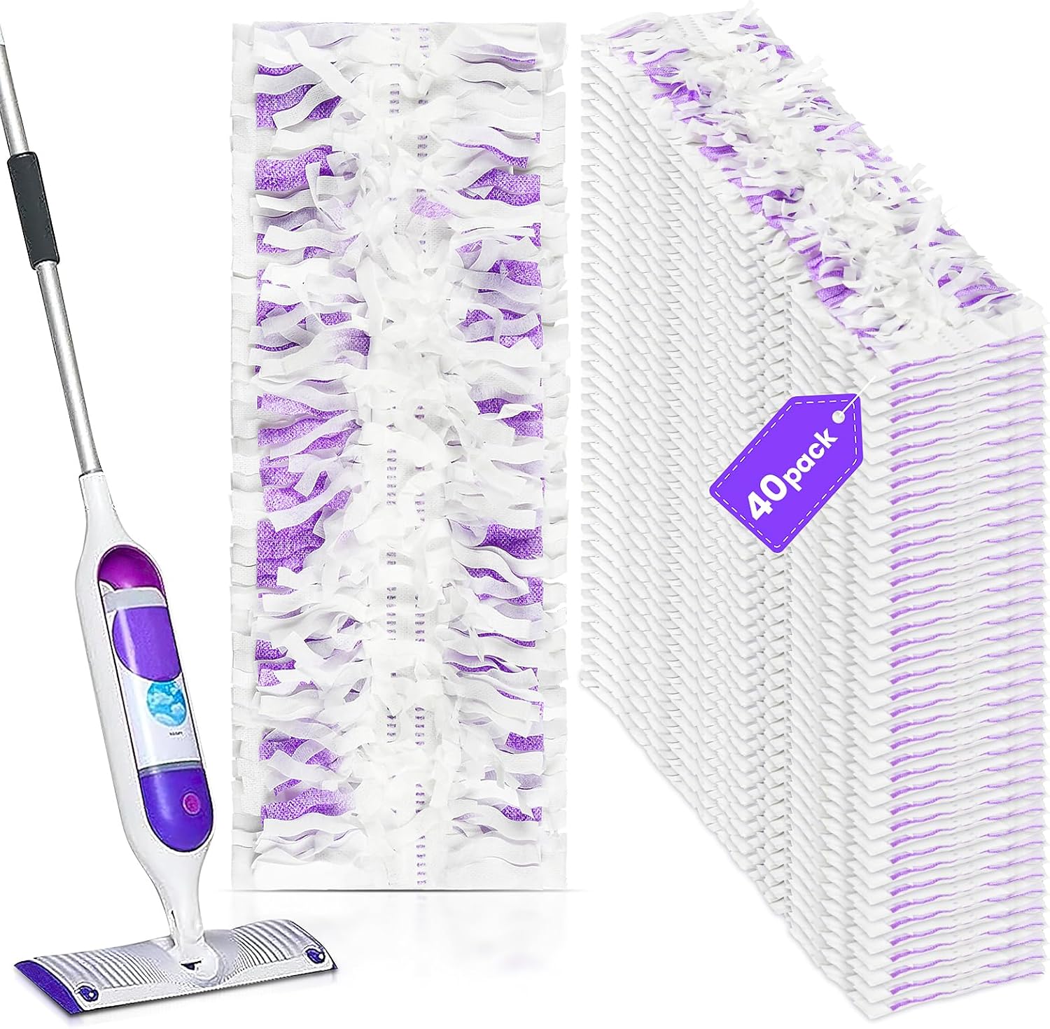40 Count Swiffer Power Mop Refills - Multi-Surface Wood Mop Compatible