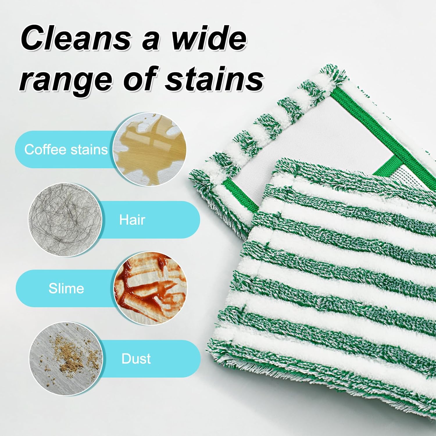 Aiyiried Microfiber Mop Pads 2 Pack Refills for Libman WetDry Mop