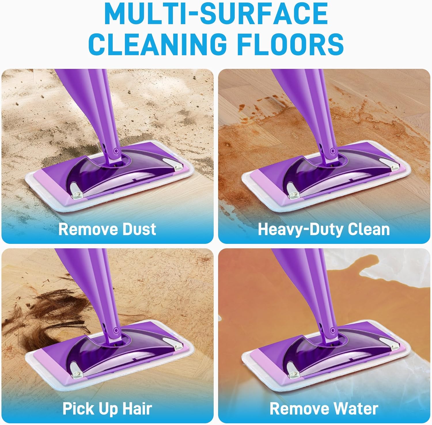 Bvhonwe 8 Pack Reusable Swiffer Wet Jet Mop Pads