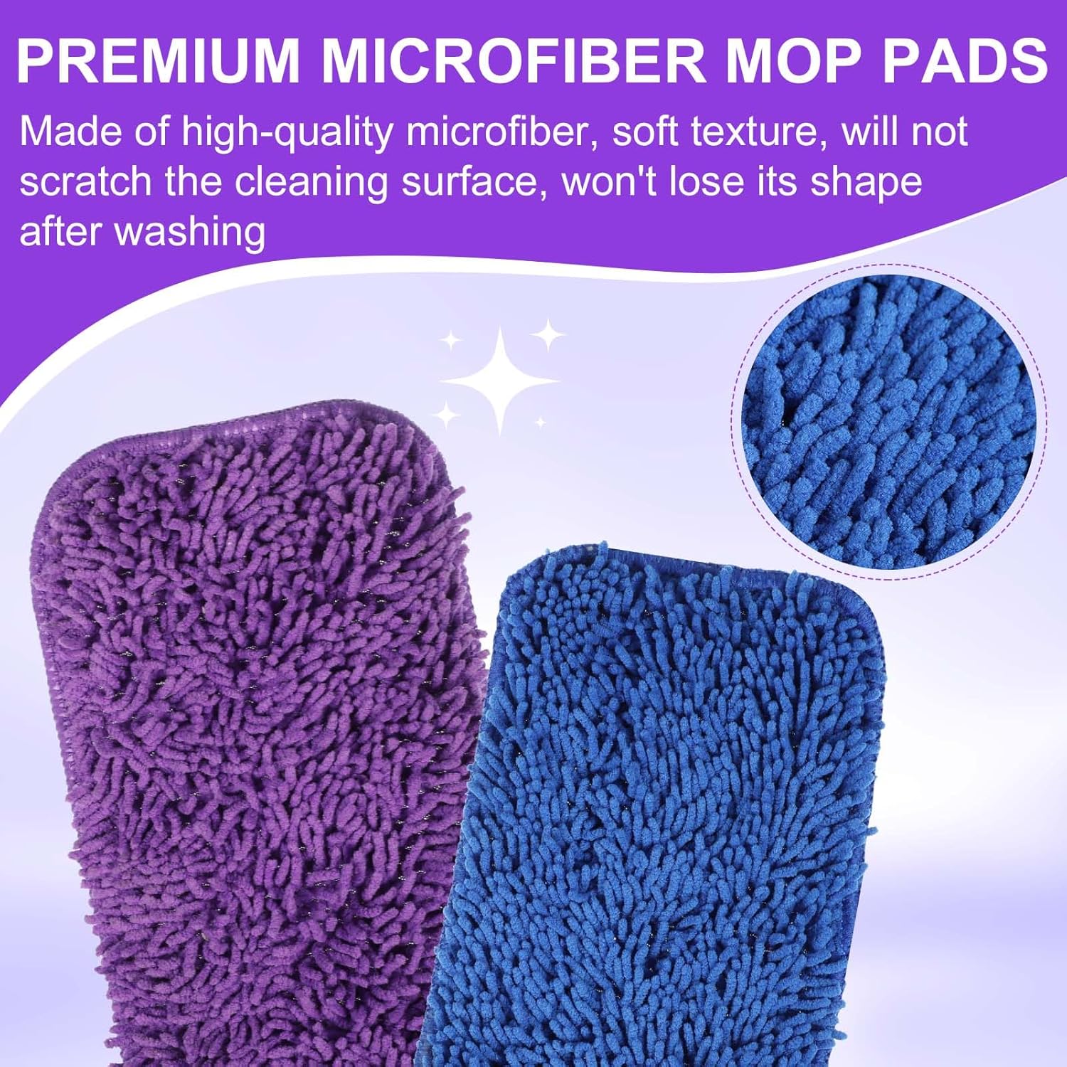 8 Pack Reusable Microfiber Mop Pads for Swiffer Power Mop 1
