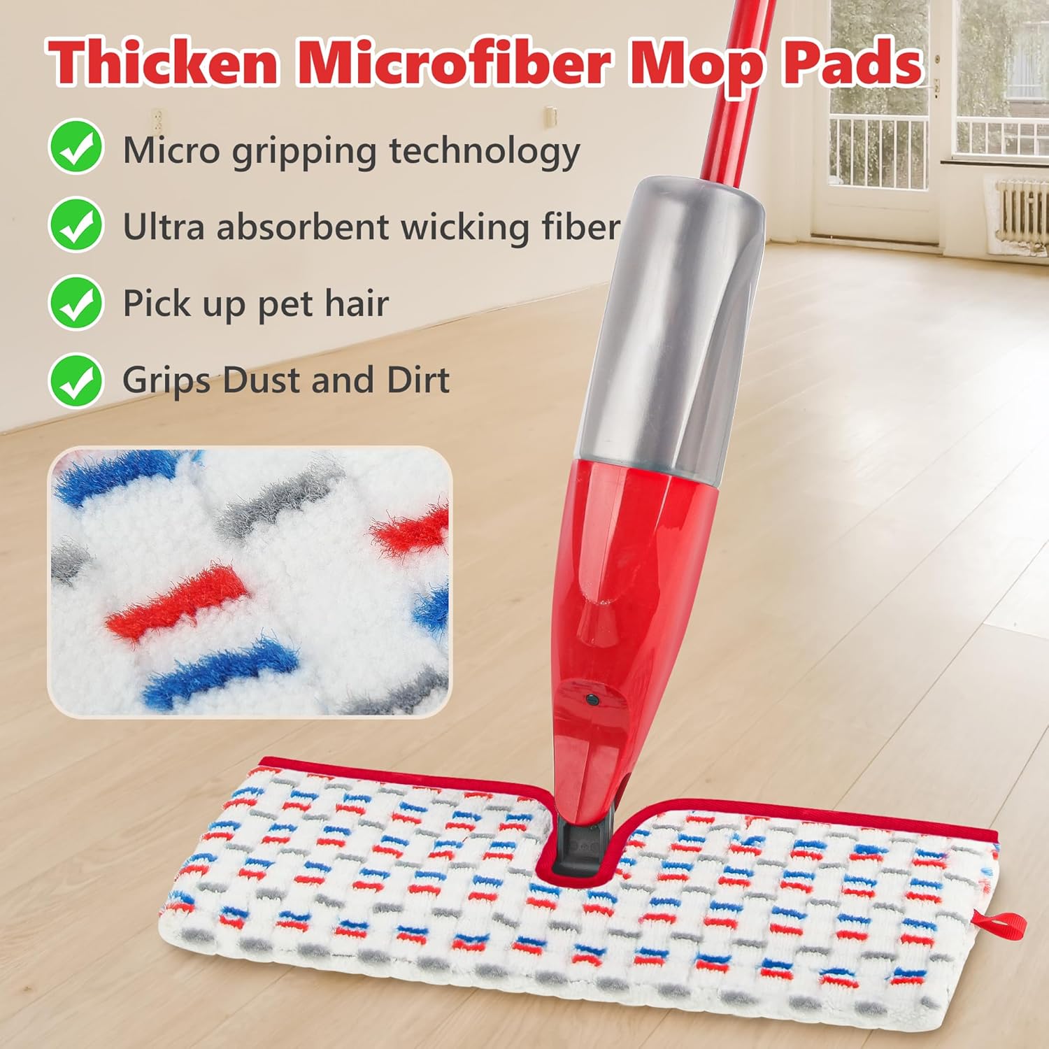 ILAVCOOL Microfiber Mop Pads 6 Pack Reusable Replacement for Promist MAX