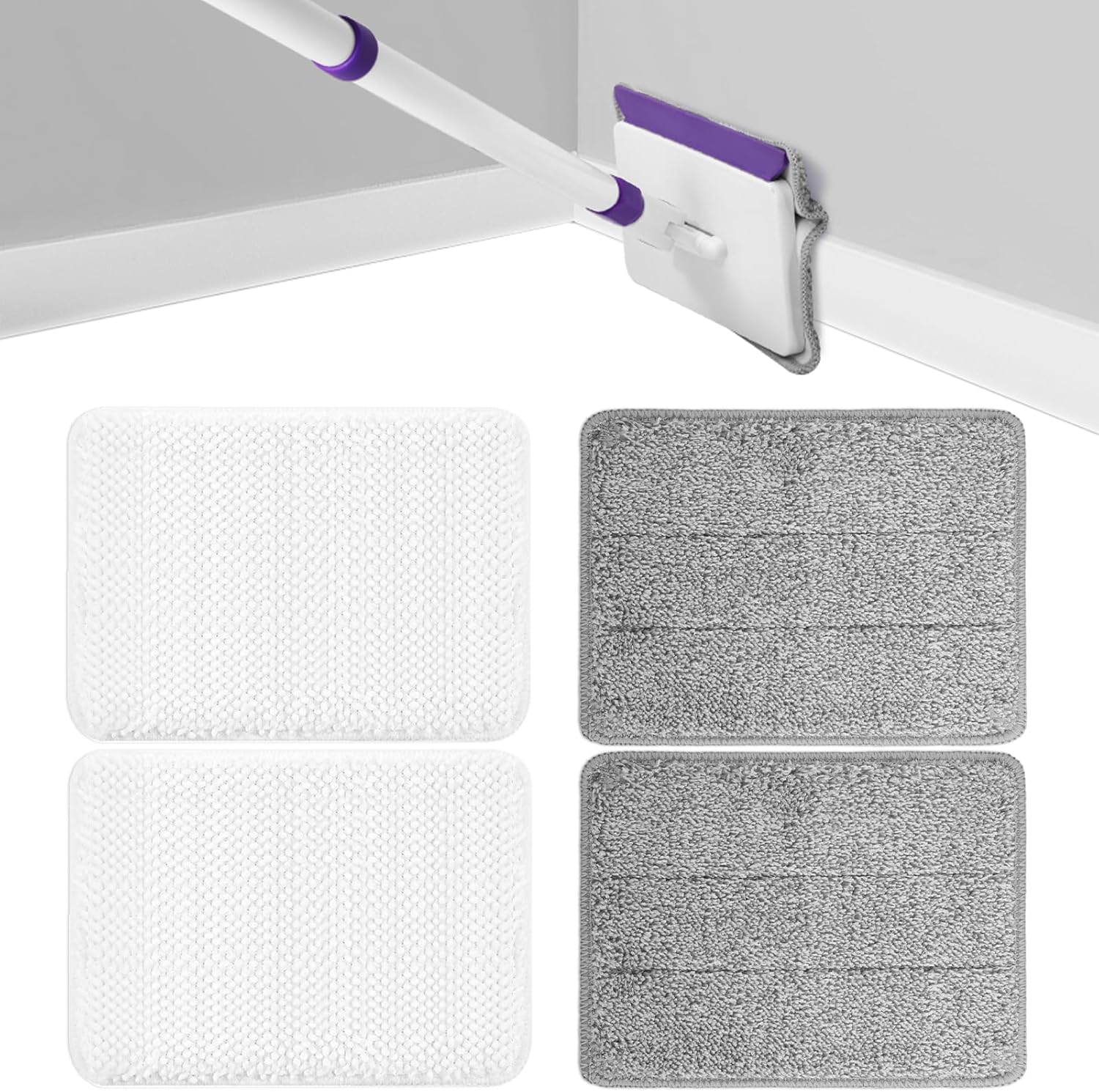 4 Replacement Mop Pads for Wlich Baseboard Cleaner 1