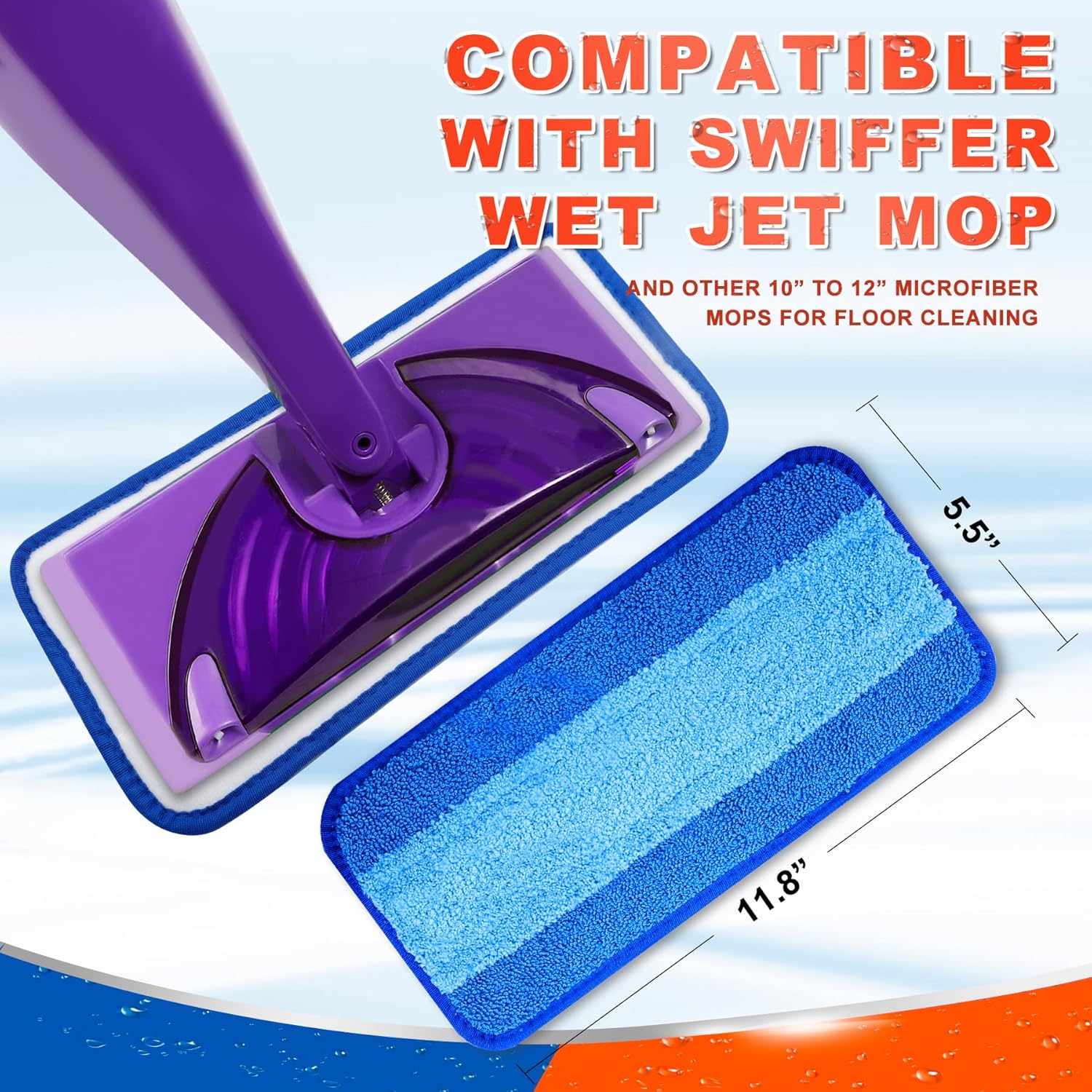 DR DAPPER Reusable Wet Jet Pads 4 Pack for Swiffer WetJet Mop