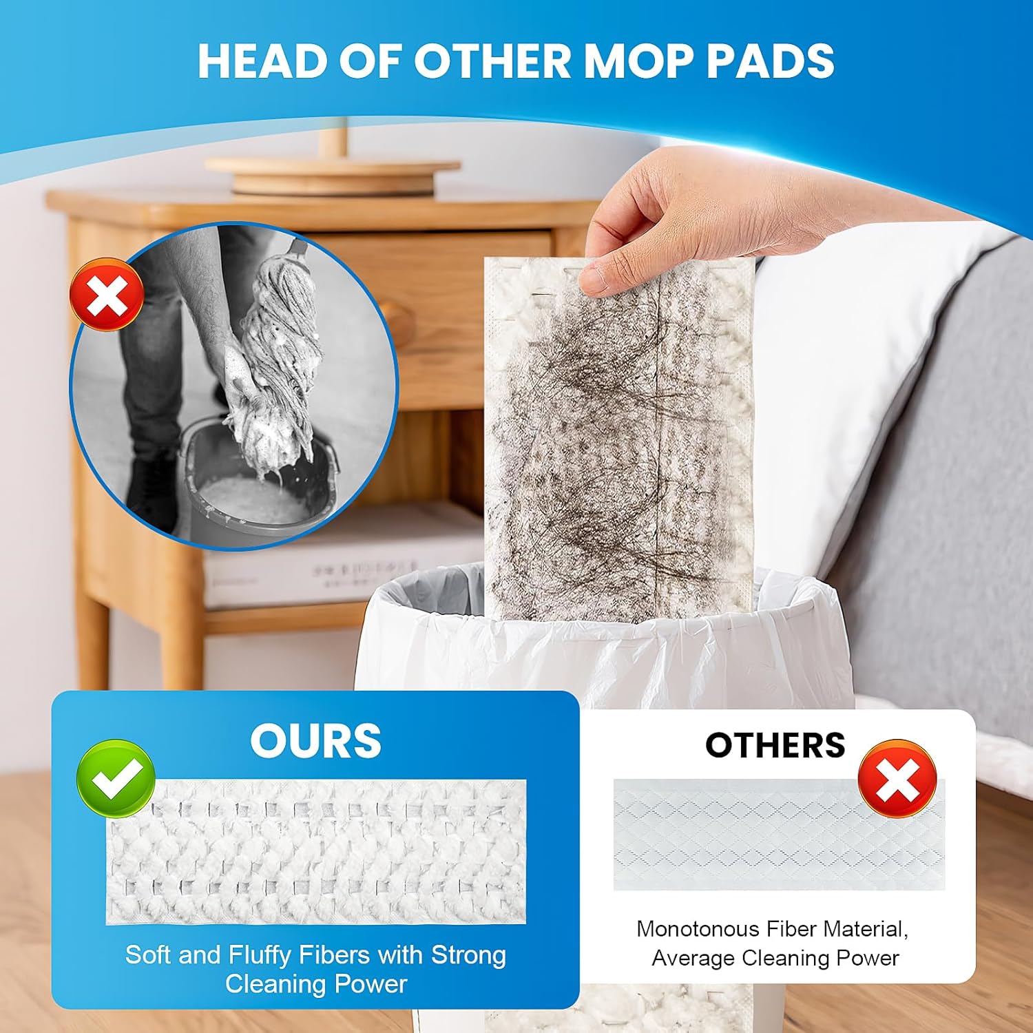 50 Pack Disposable Microfiber Mop Pads for Bona Mop Series