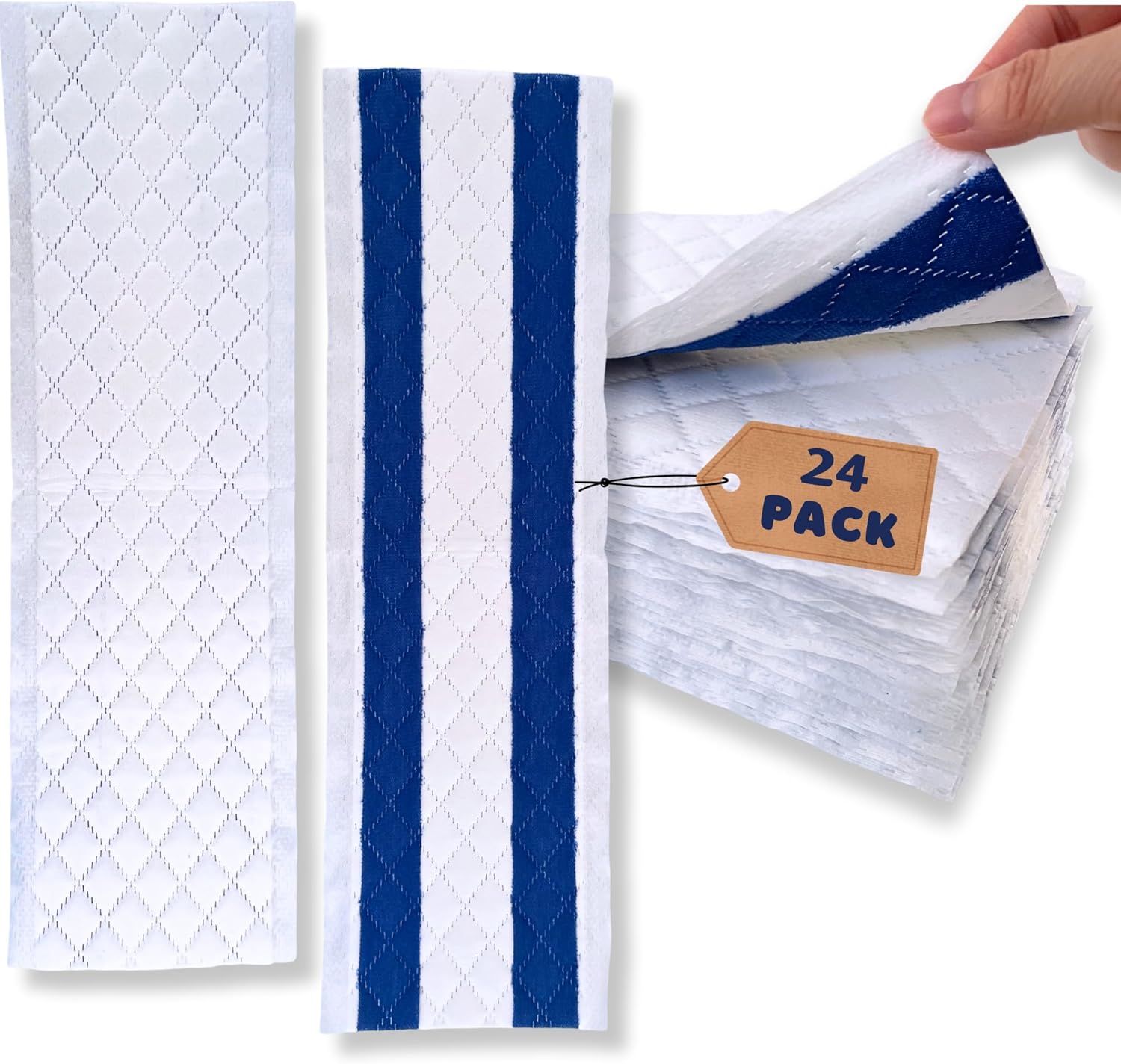 18 Inch Microfiber Mop Pad 24 Pack Replacement for Hook Loop Mop