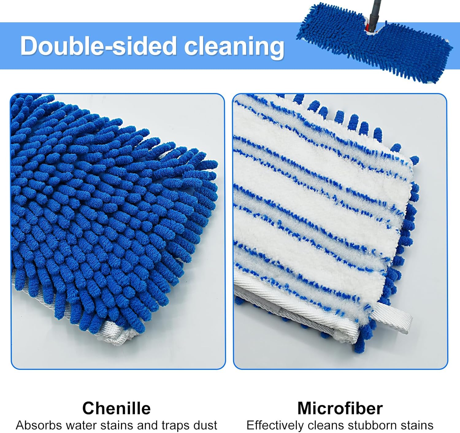 DLAIMI 4 Pack Dual-Action Mop Head Replacements