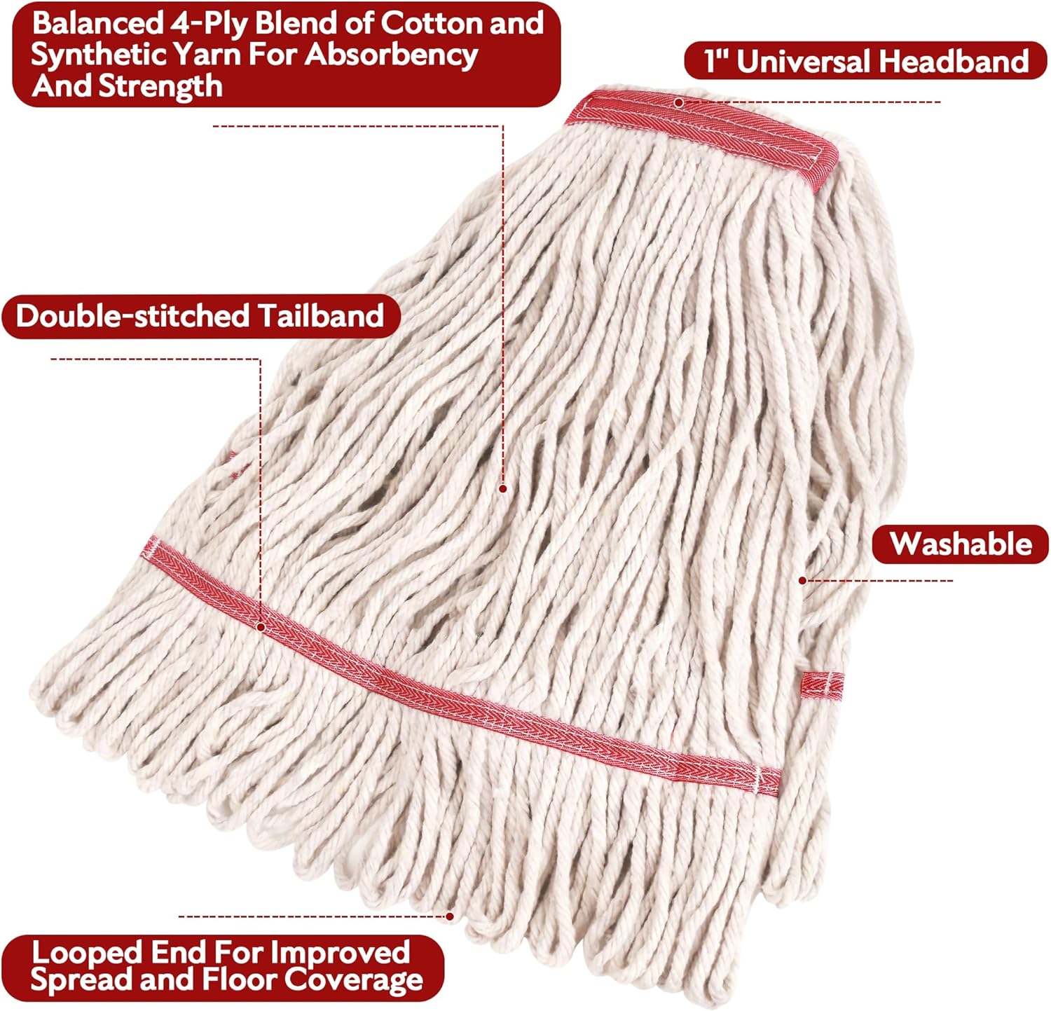 L Luke Supply Heavy Duty Mop Head Replacement Pack of 3