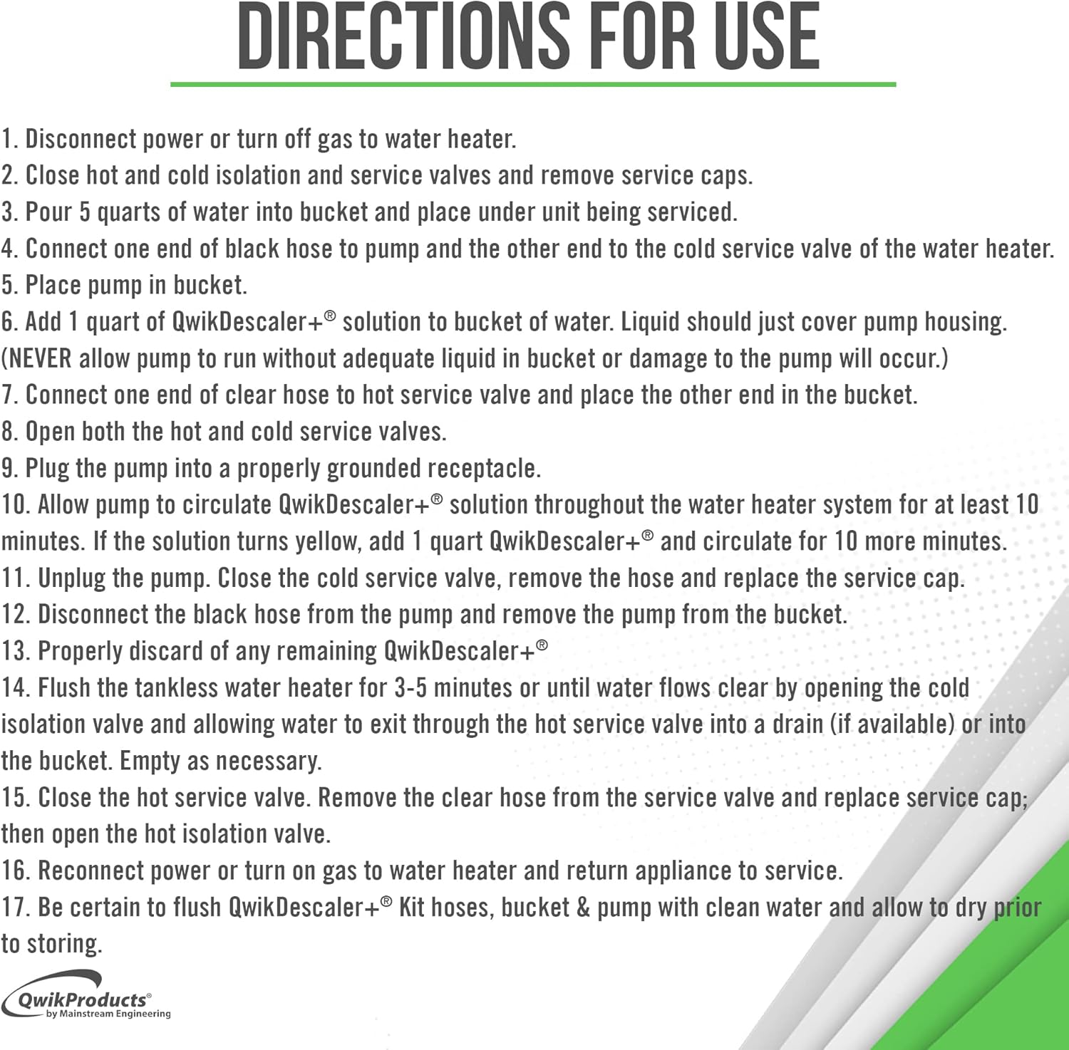 QwikDescaler 1 Quart Descaler Solution for Tankless Heaters